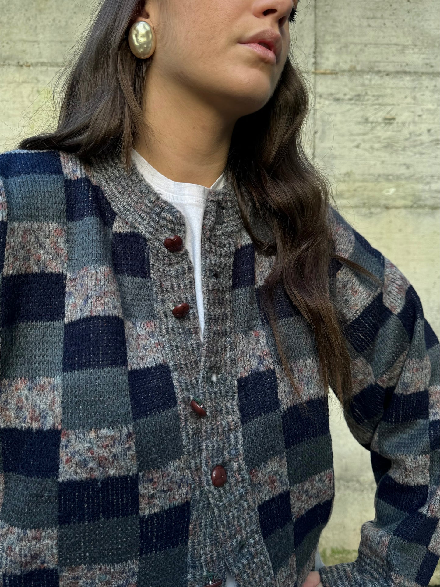 Cardigan girocollo sartoriale in lana