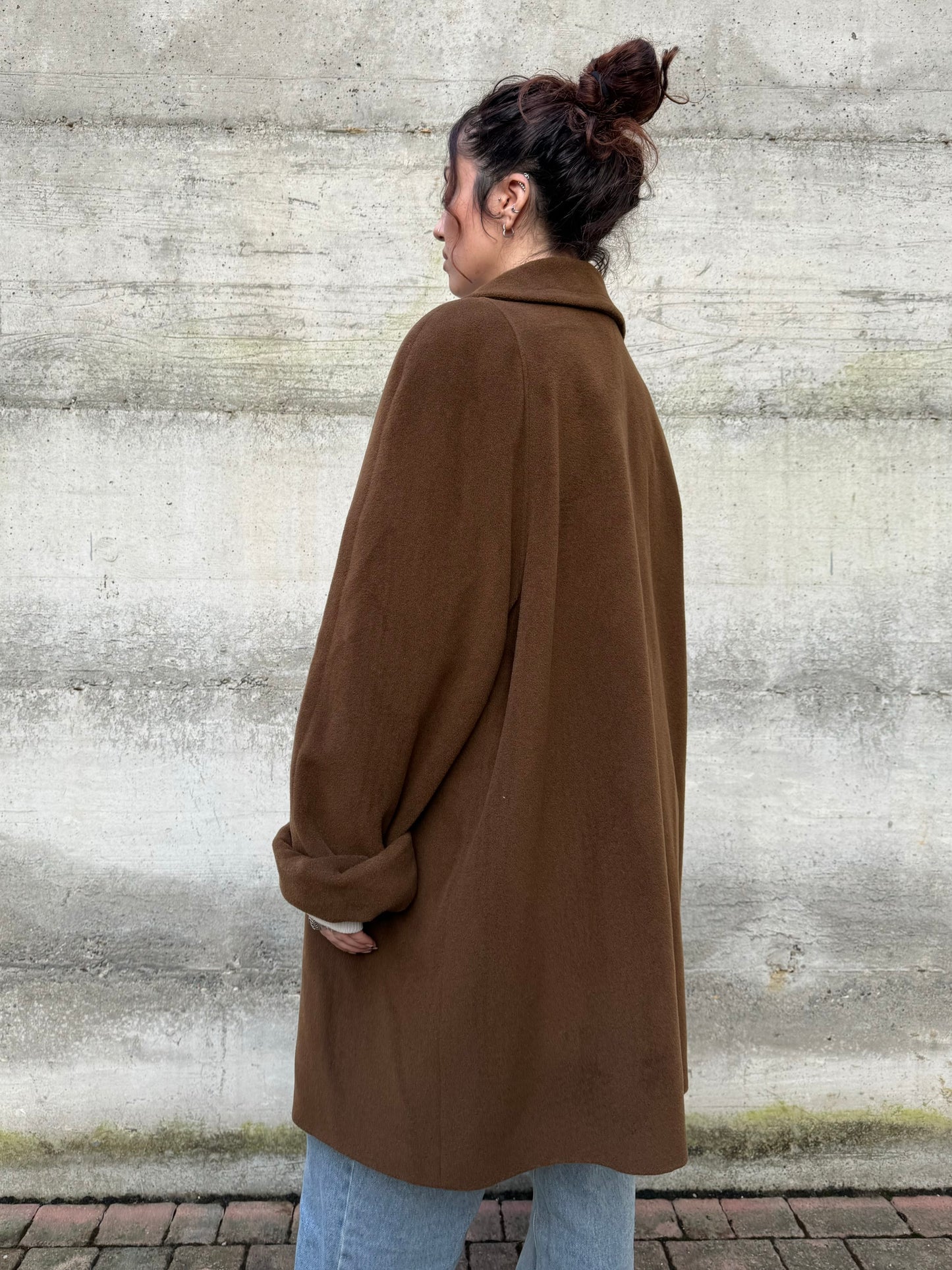 Cappotto sartoriale cioccolato in pura lana vergine superfine