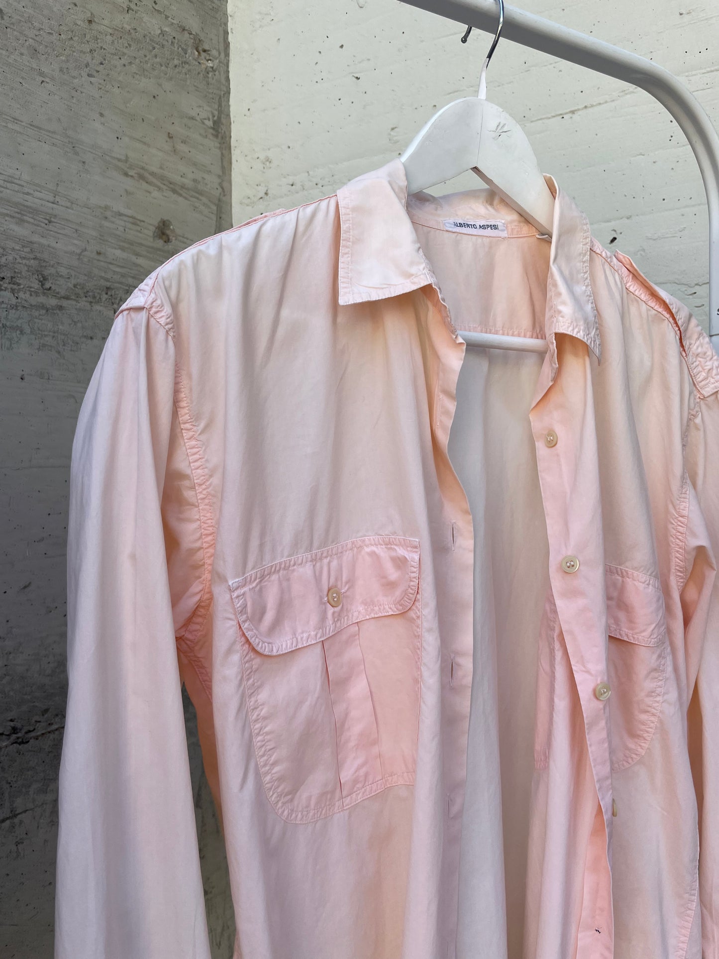 Camicia safari Aspesi in cotone rosa cipria - taglia M