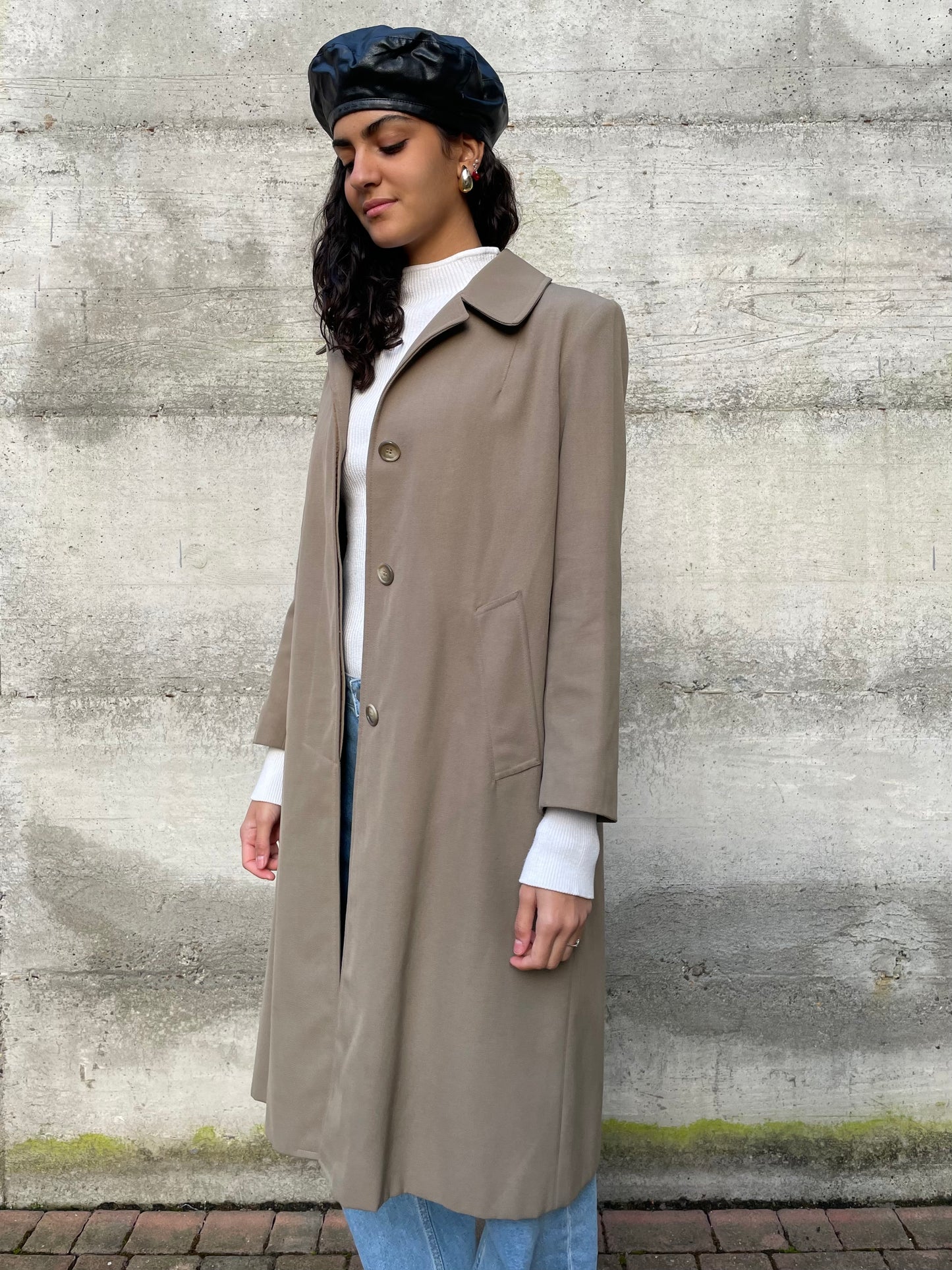 Soprabito sartoriale sabbia foderato misto lana