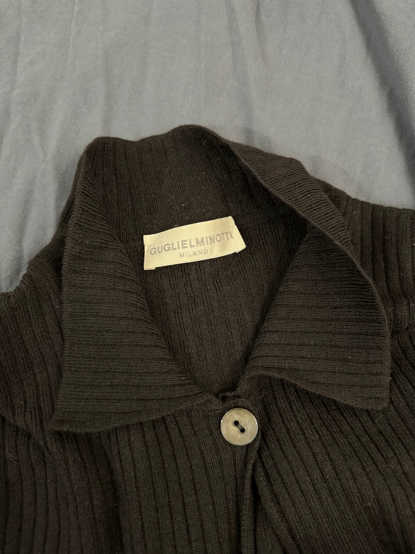 Cardigan testa di moro in 100% lana merino extrafine