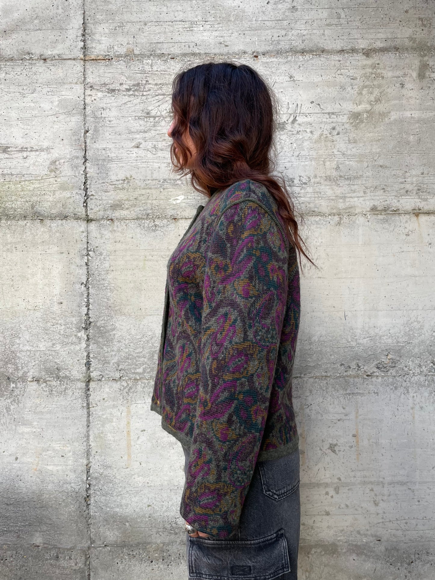 Cardigan Geiger in misto lana e mohair - taglia M/L