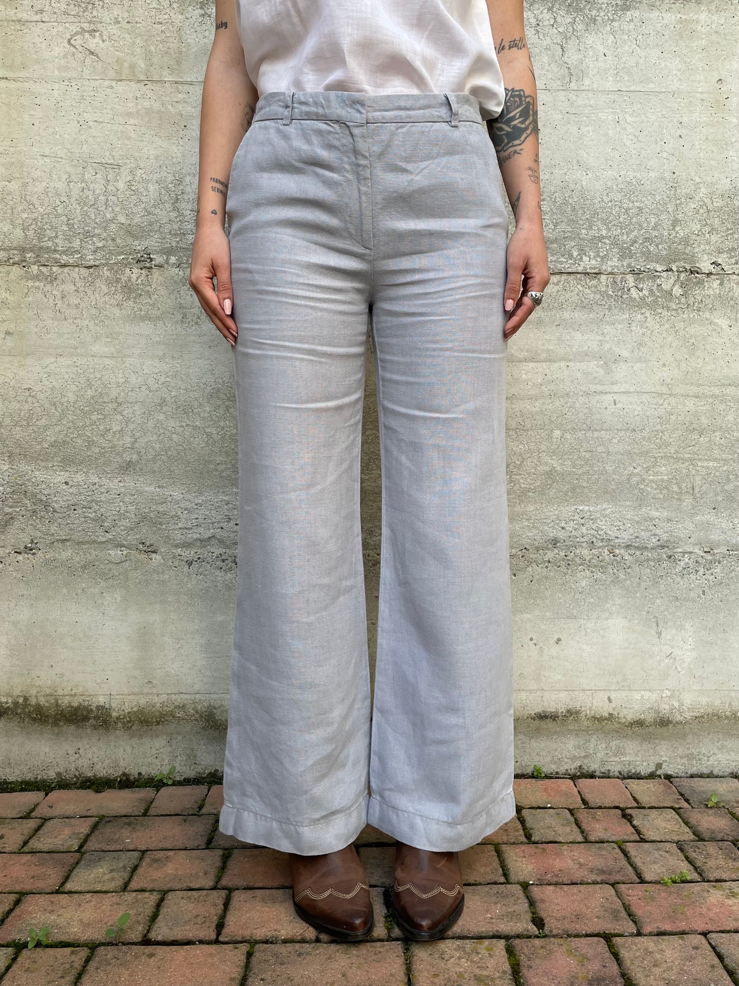 Pantalone Aspesi ghiaccio 100% lino - tg. 42