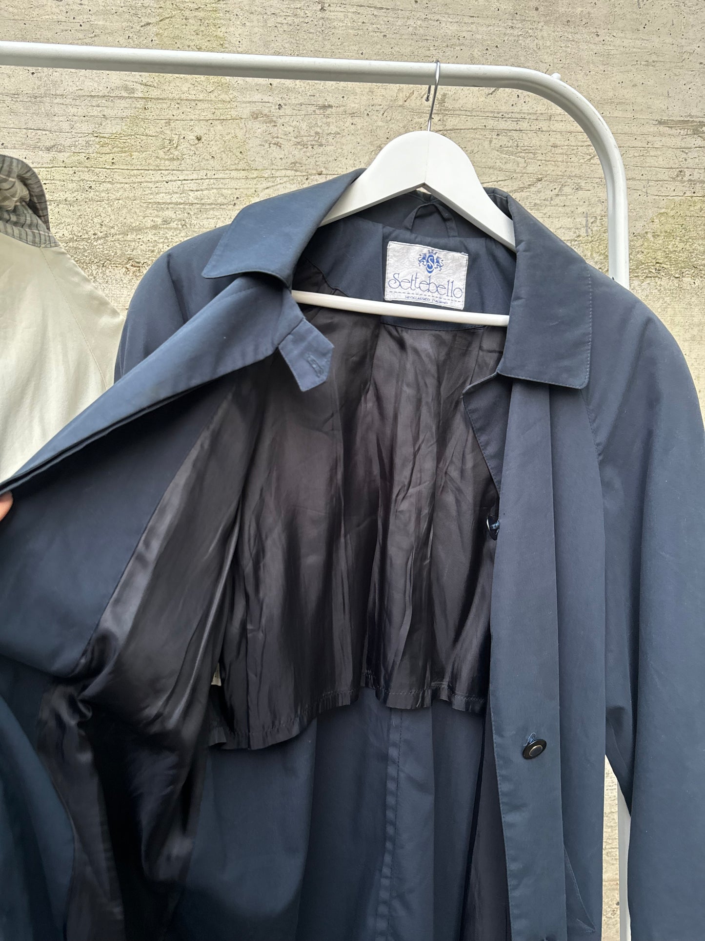 Trenchcoat sartoriale monopetto blu notte