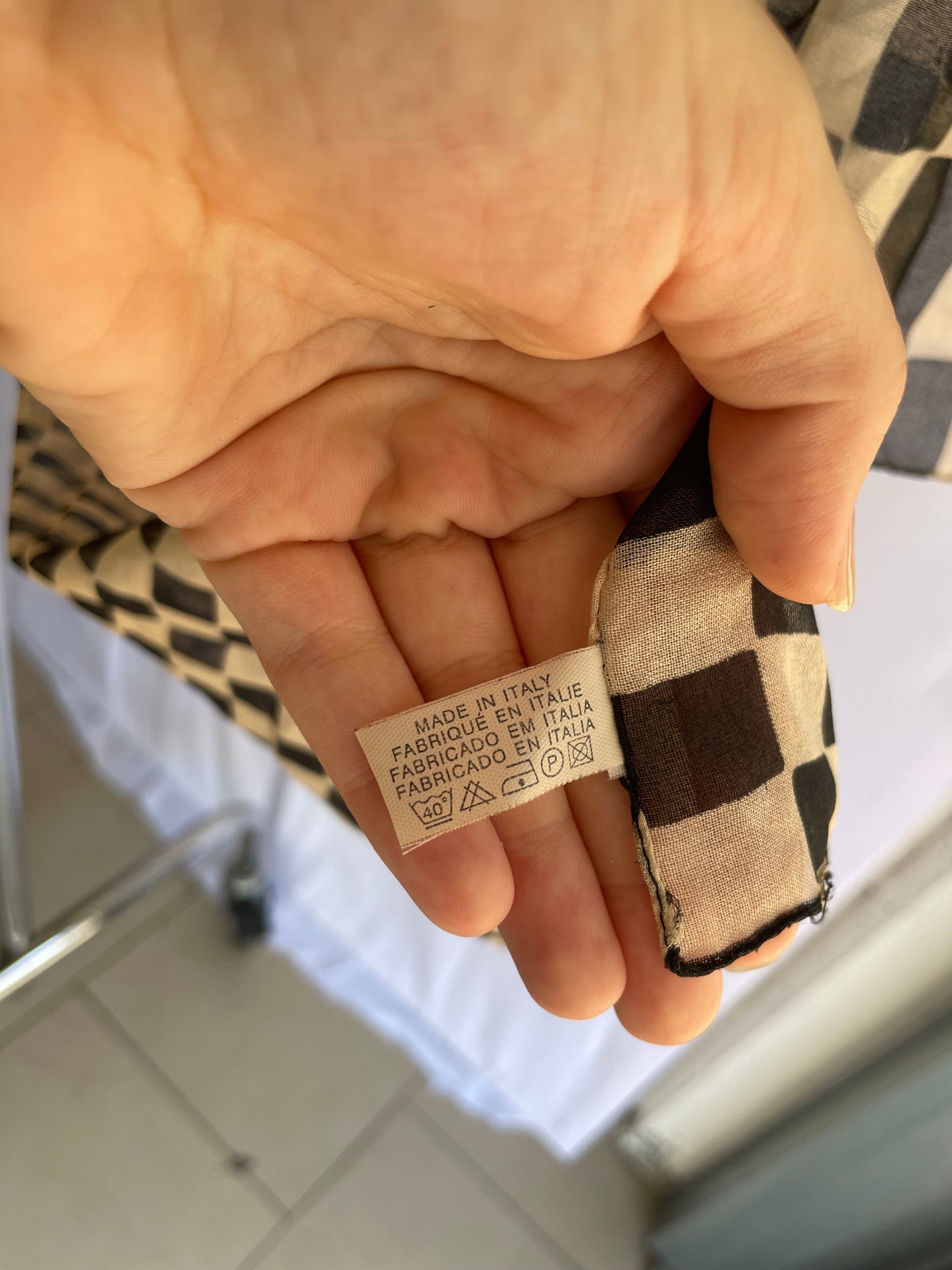 Foulard vintage Made in Italy check - 33x160cm