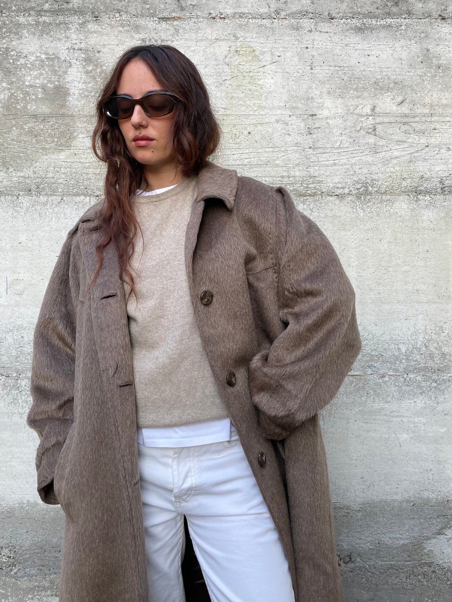 Cappotto lungo sartoriale 100% lana di lama