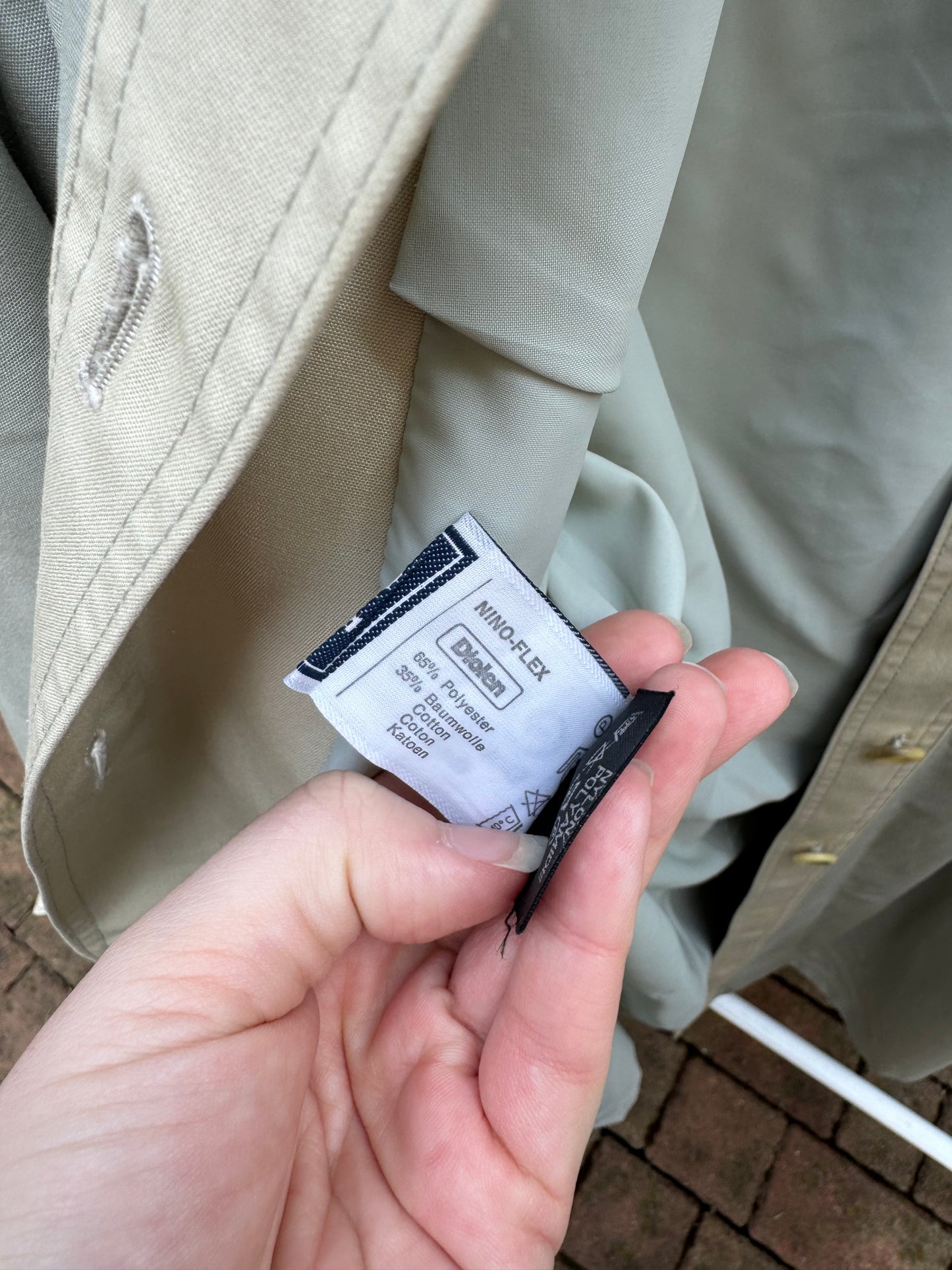 Trenchcoat monopetto sartoriale ghiaccio con collo alla coreana, in misto cotone, tessuti NINO