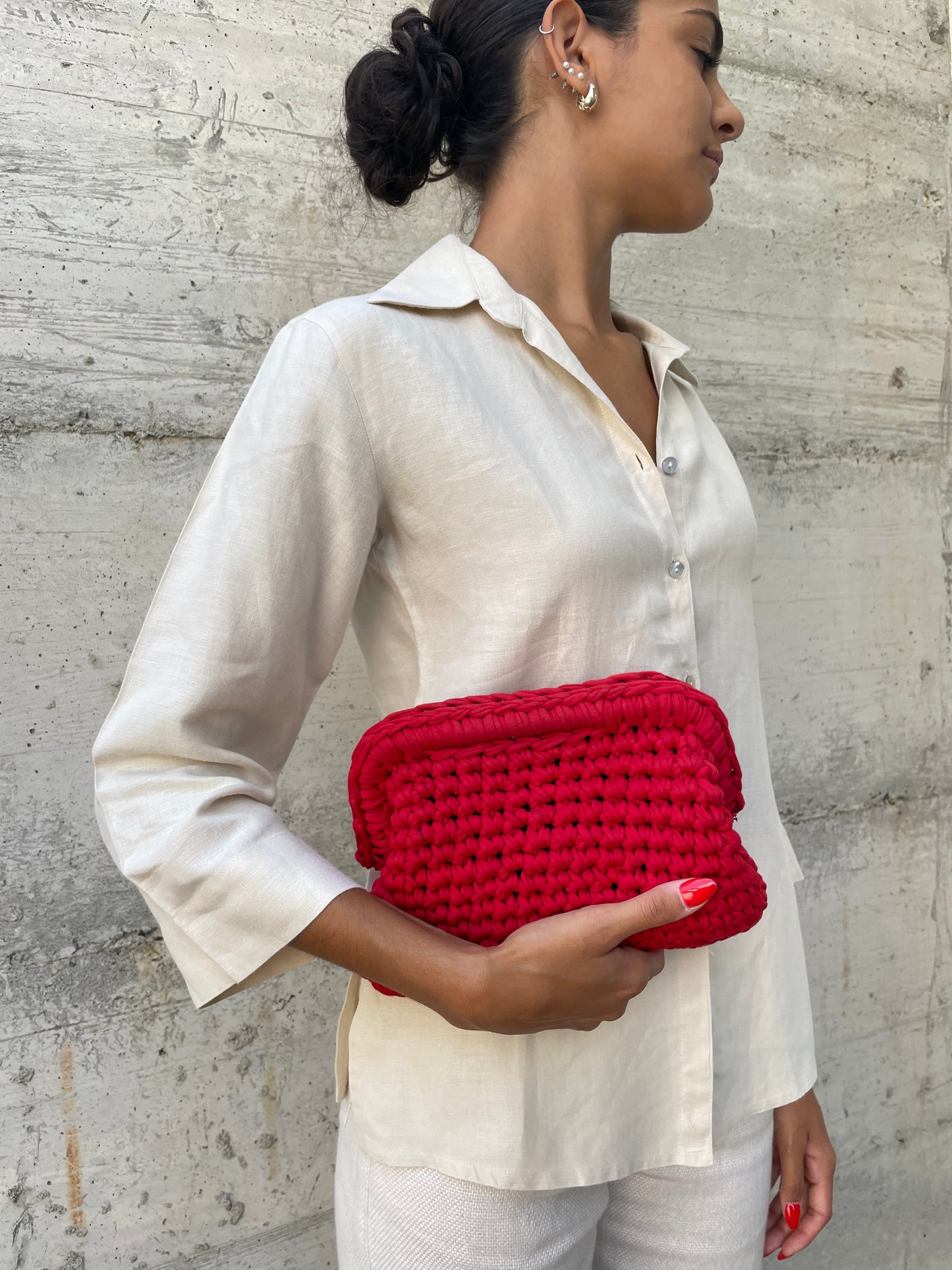 Camicia 100% lino sabbia manica a 3/4 - taglia S