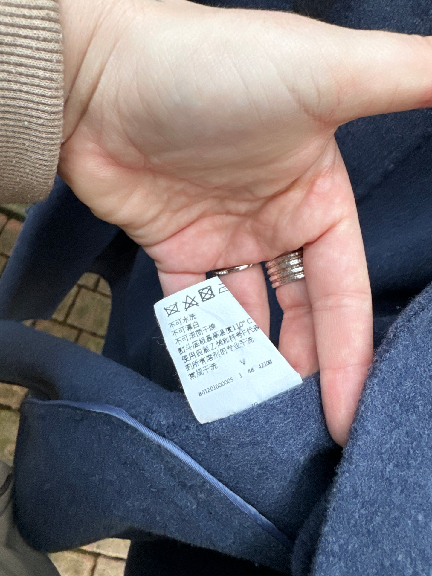 Cappottino Intrend blu mezza stagione, 85% lana 15% lyocell