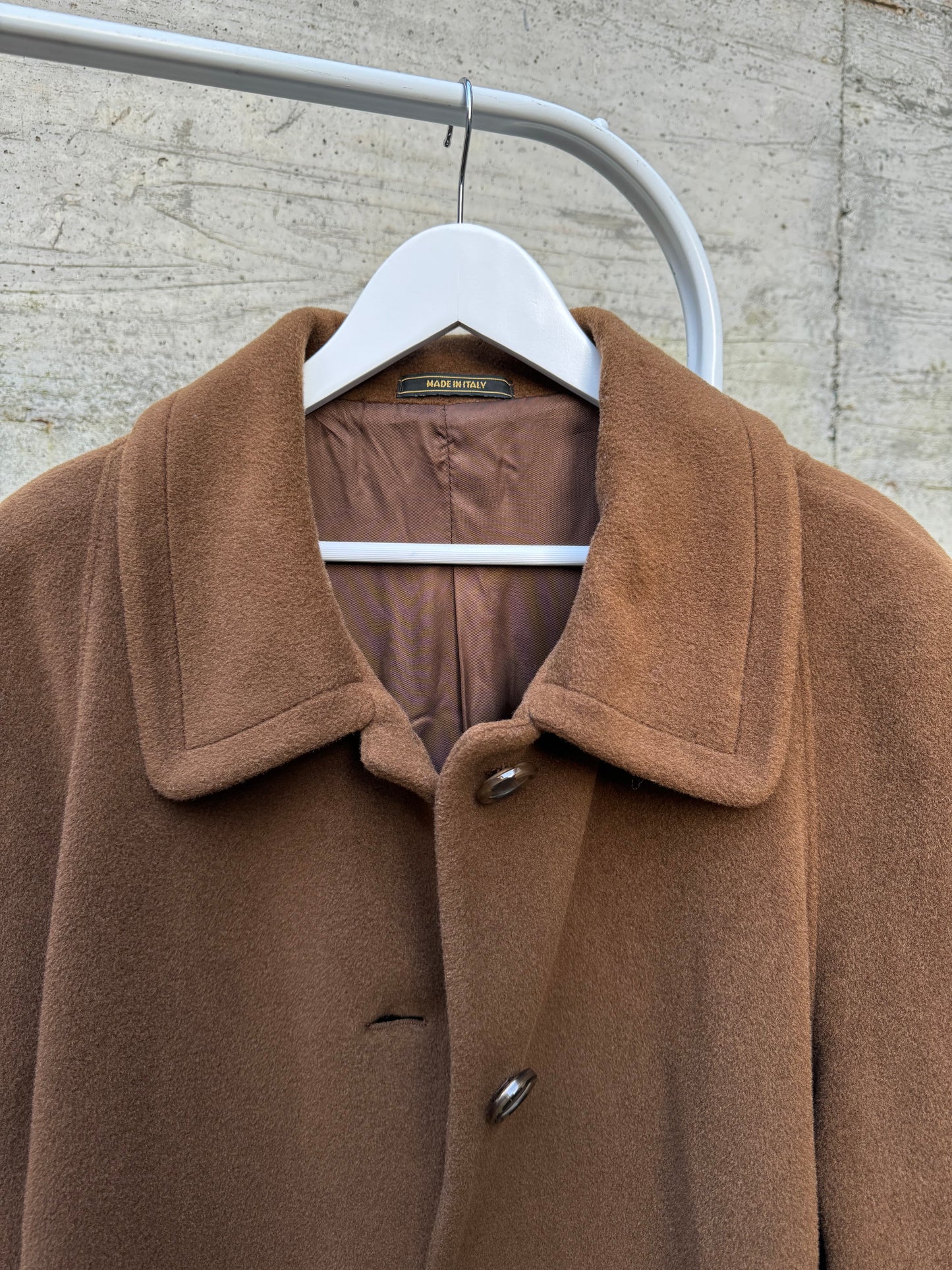 Cappotto sartoriale cioccolato in pura lana vergine superfine