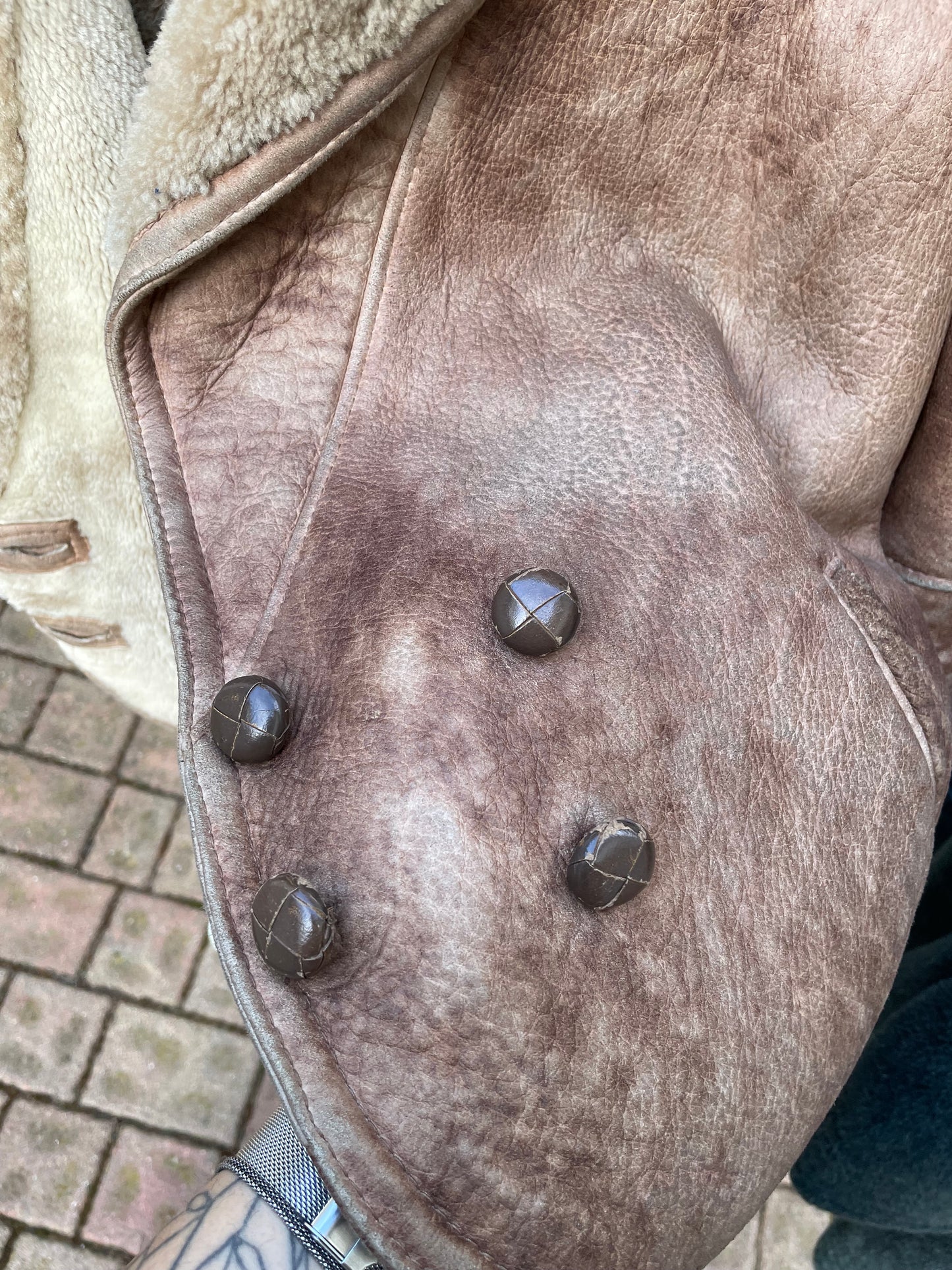 Montone donna originale Shearling 80s in nappa sfumata