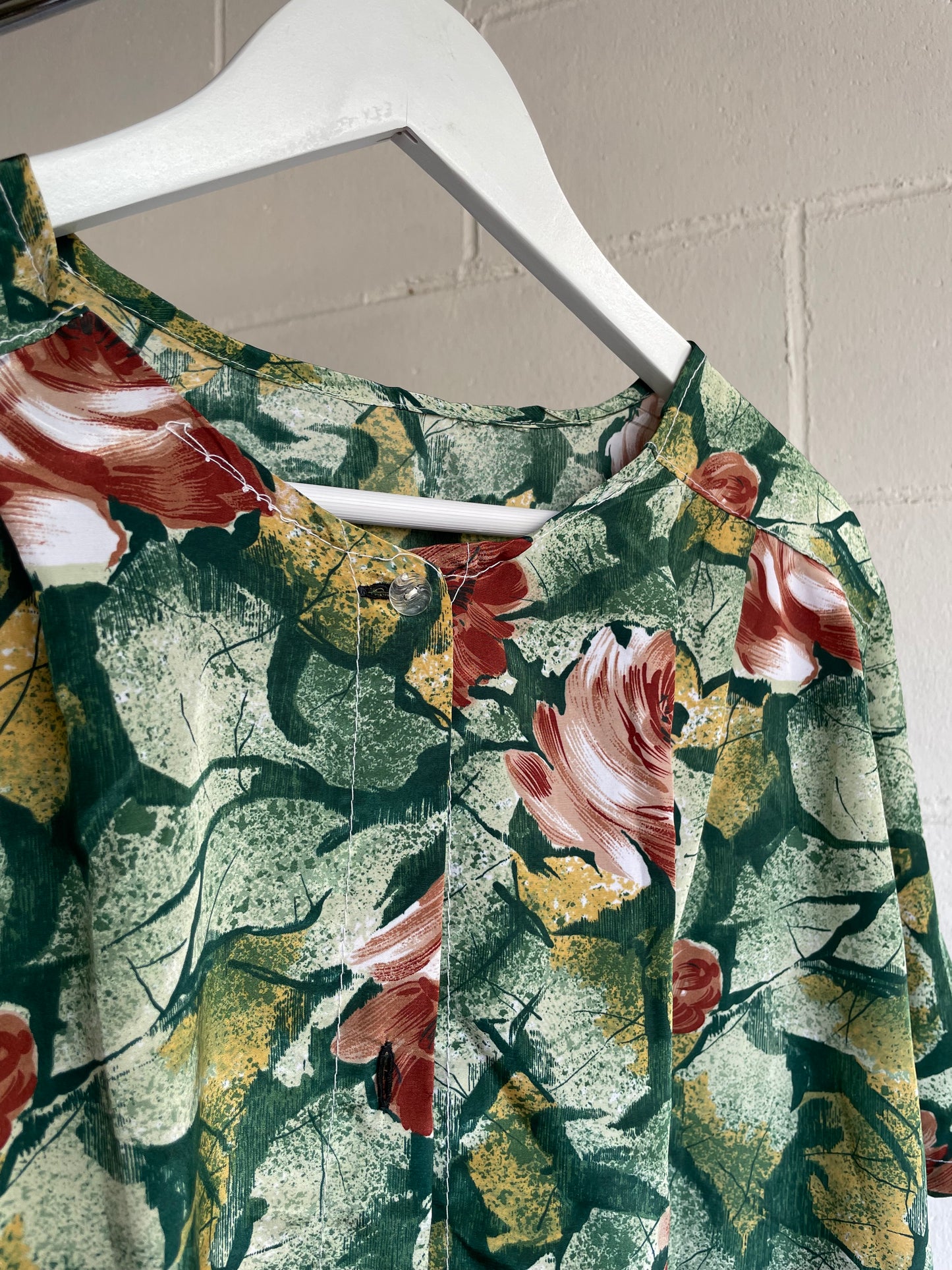 Camicia sartoriale 100% seta fantasia floreale - taglia XL