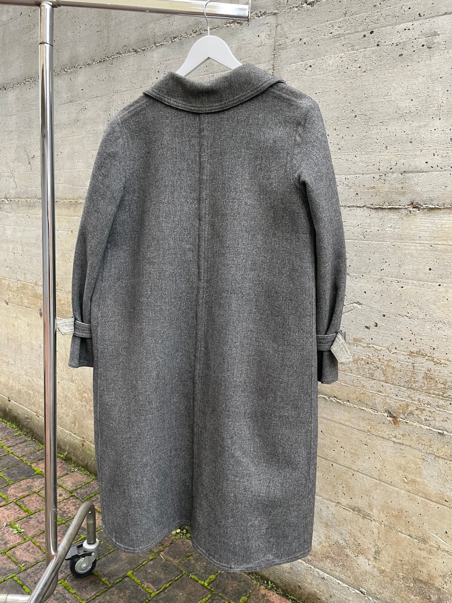 Spolverino mezza stagione lana cotta grigio - M