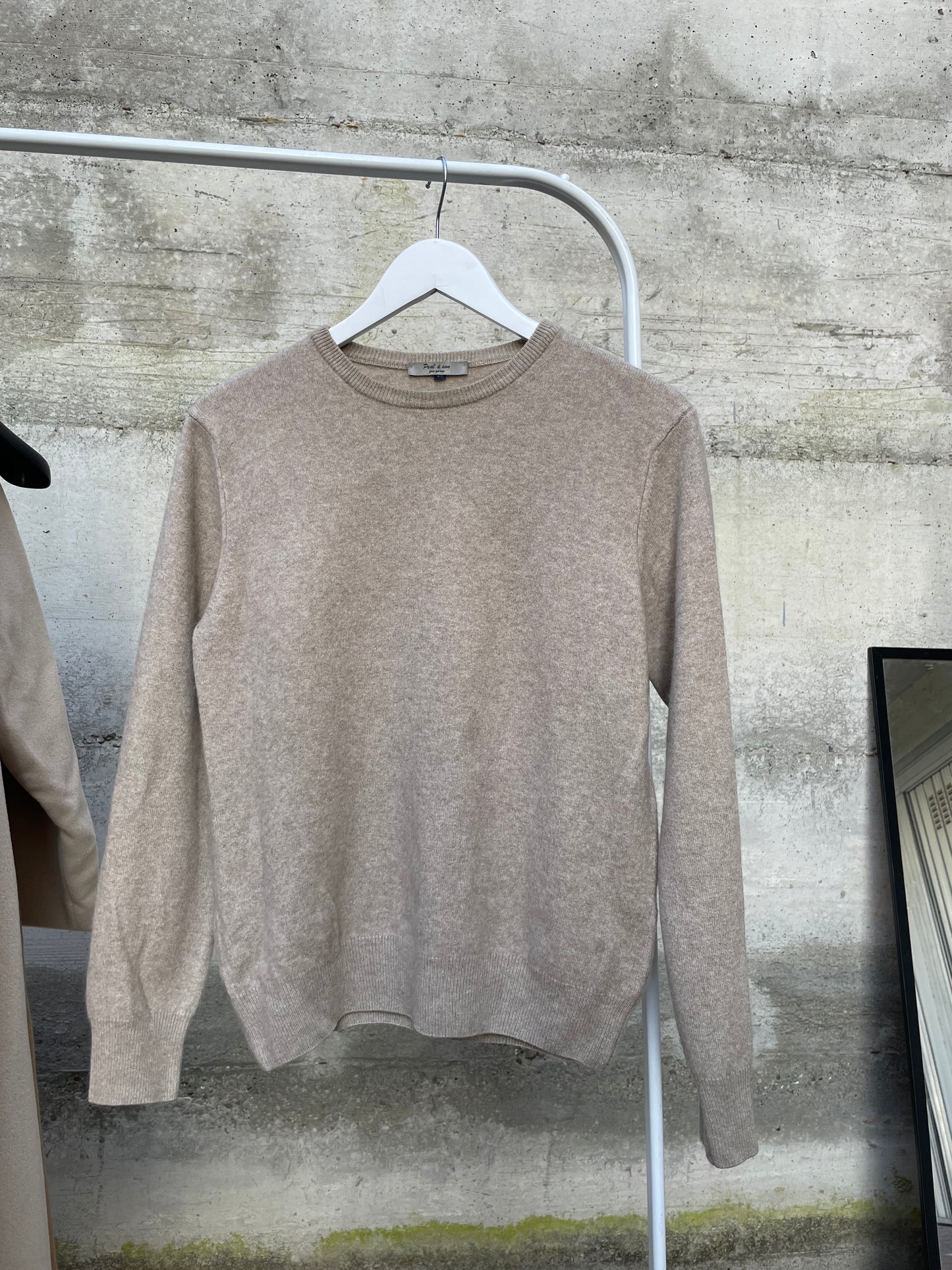 Maglioncino girocollo sabbia 100% cashmere