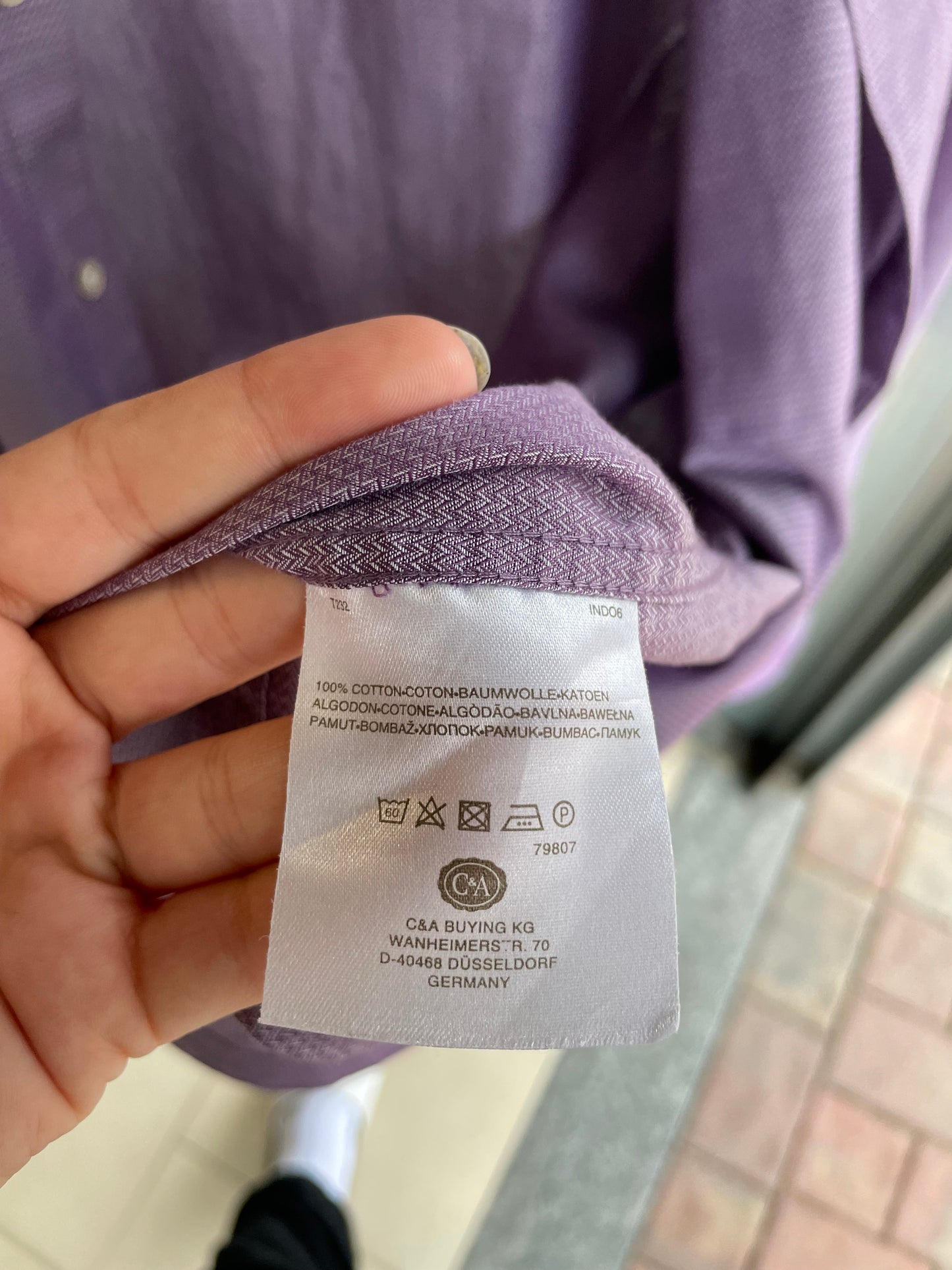 Camicia oversize lilla 100% cotone