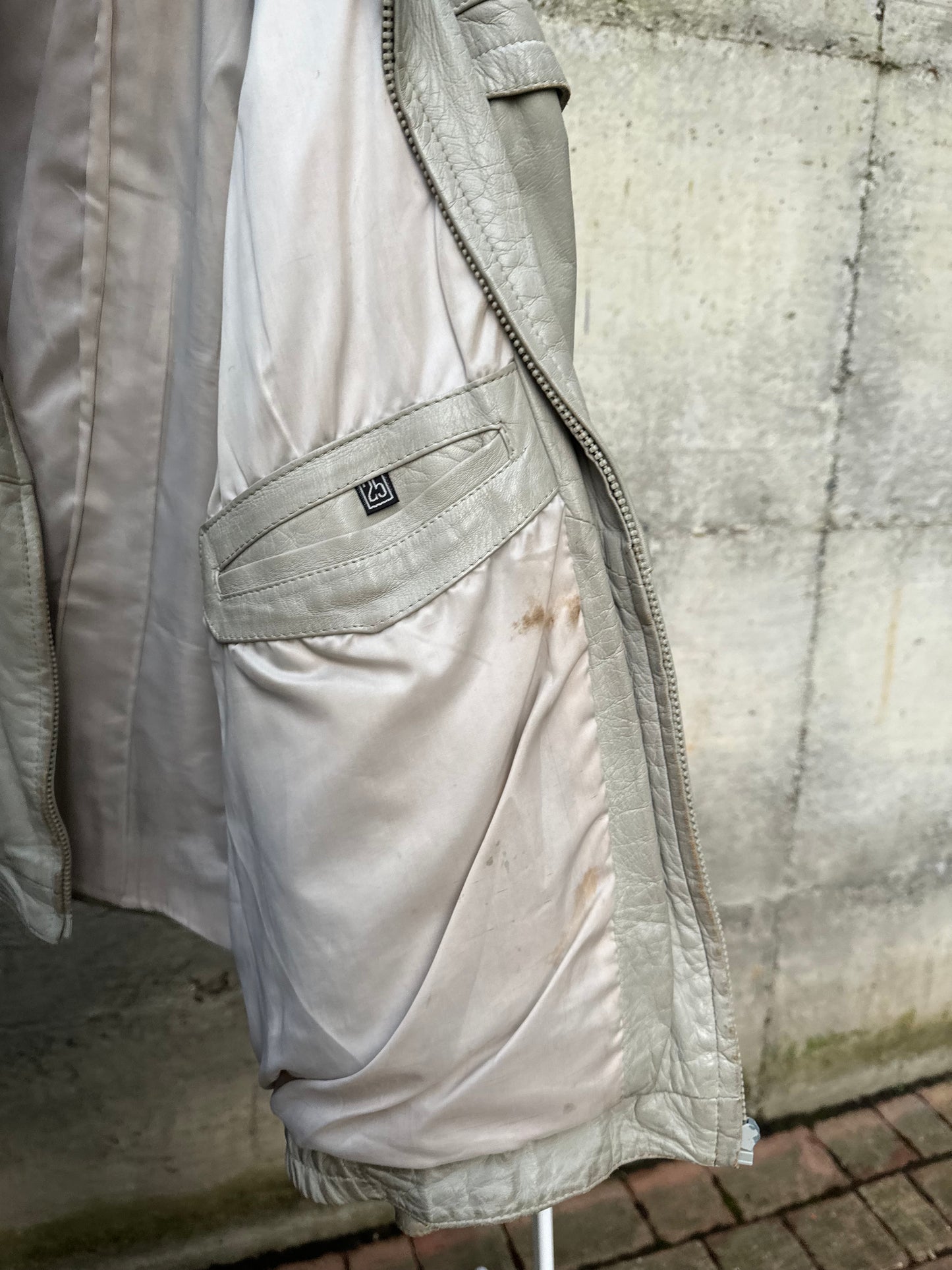 Bomber in vera pelle ghiaccio