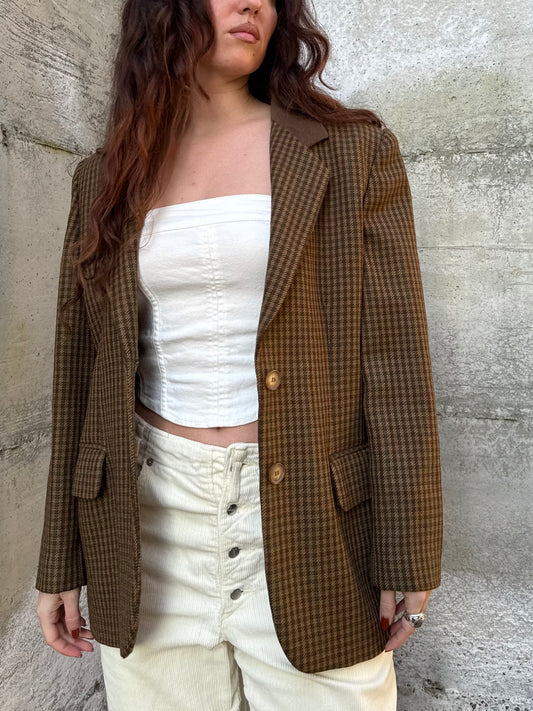 Blazer sartoriale donna in pura lana vergine, con colletto scamosciato