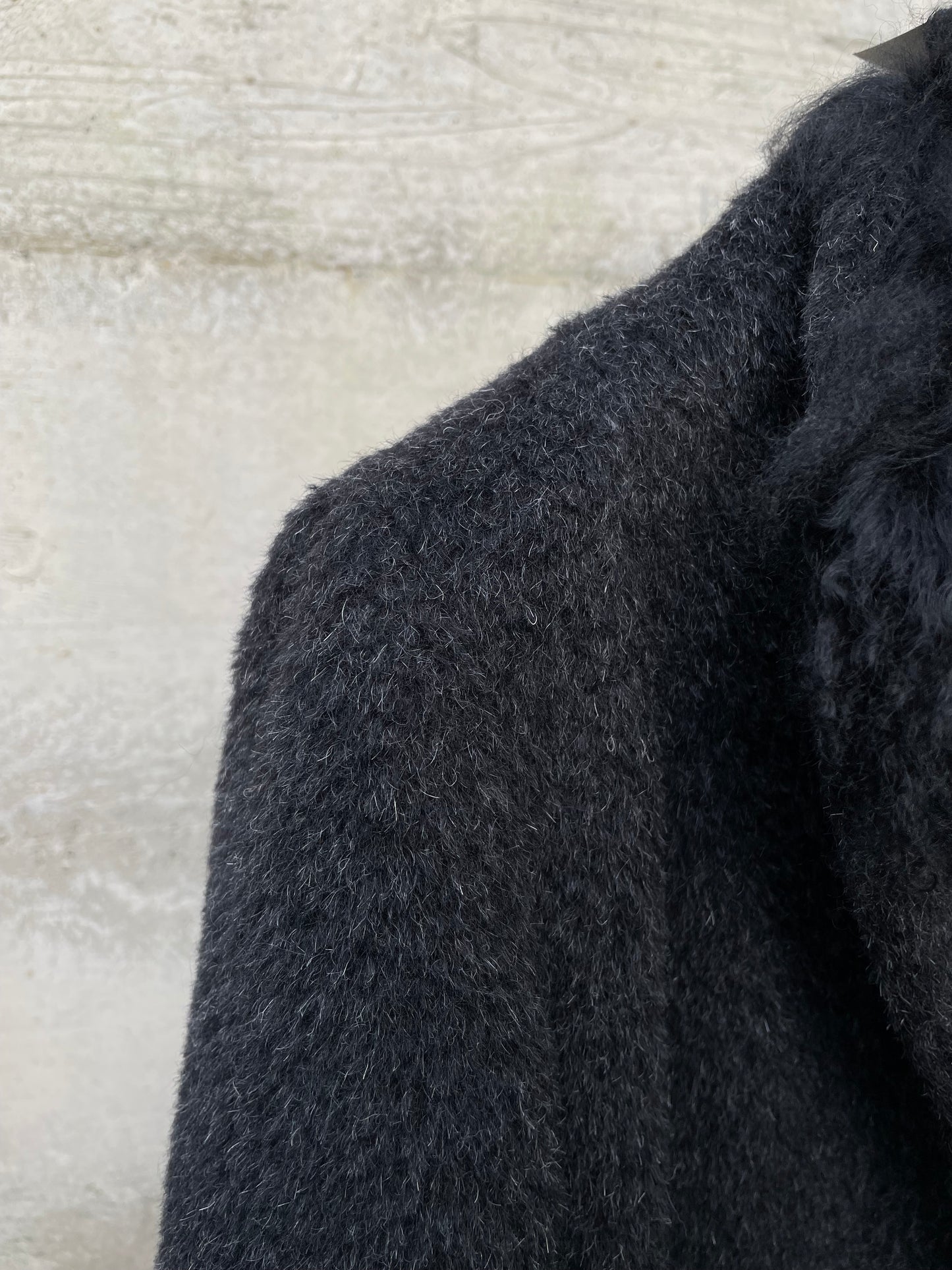 Cappotto Marella in misto alpaca e lana vergine, colletto e polsini in pelo di capra