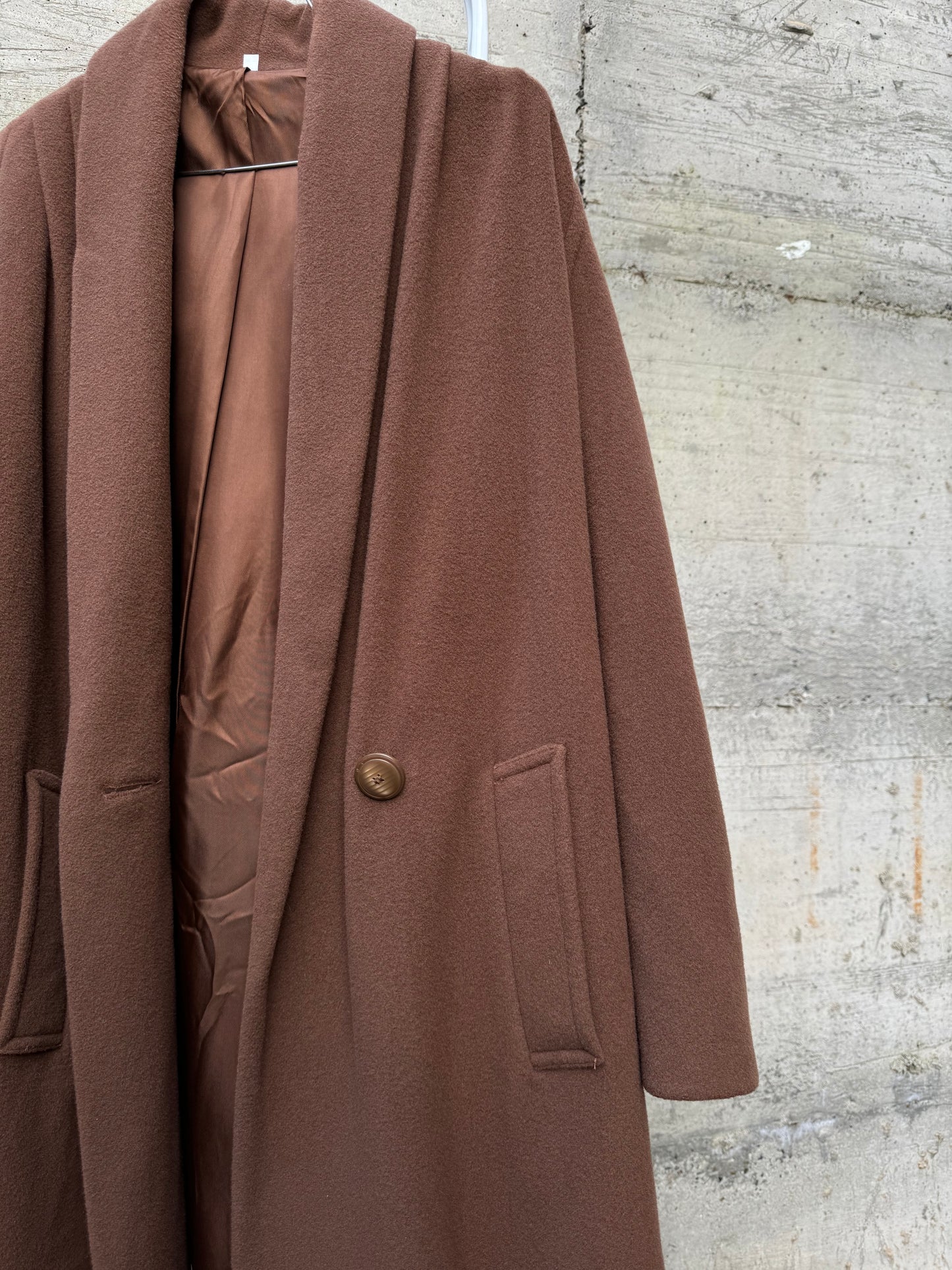 Cappottino doppiopetto cioccolato 80% lana