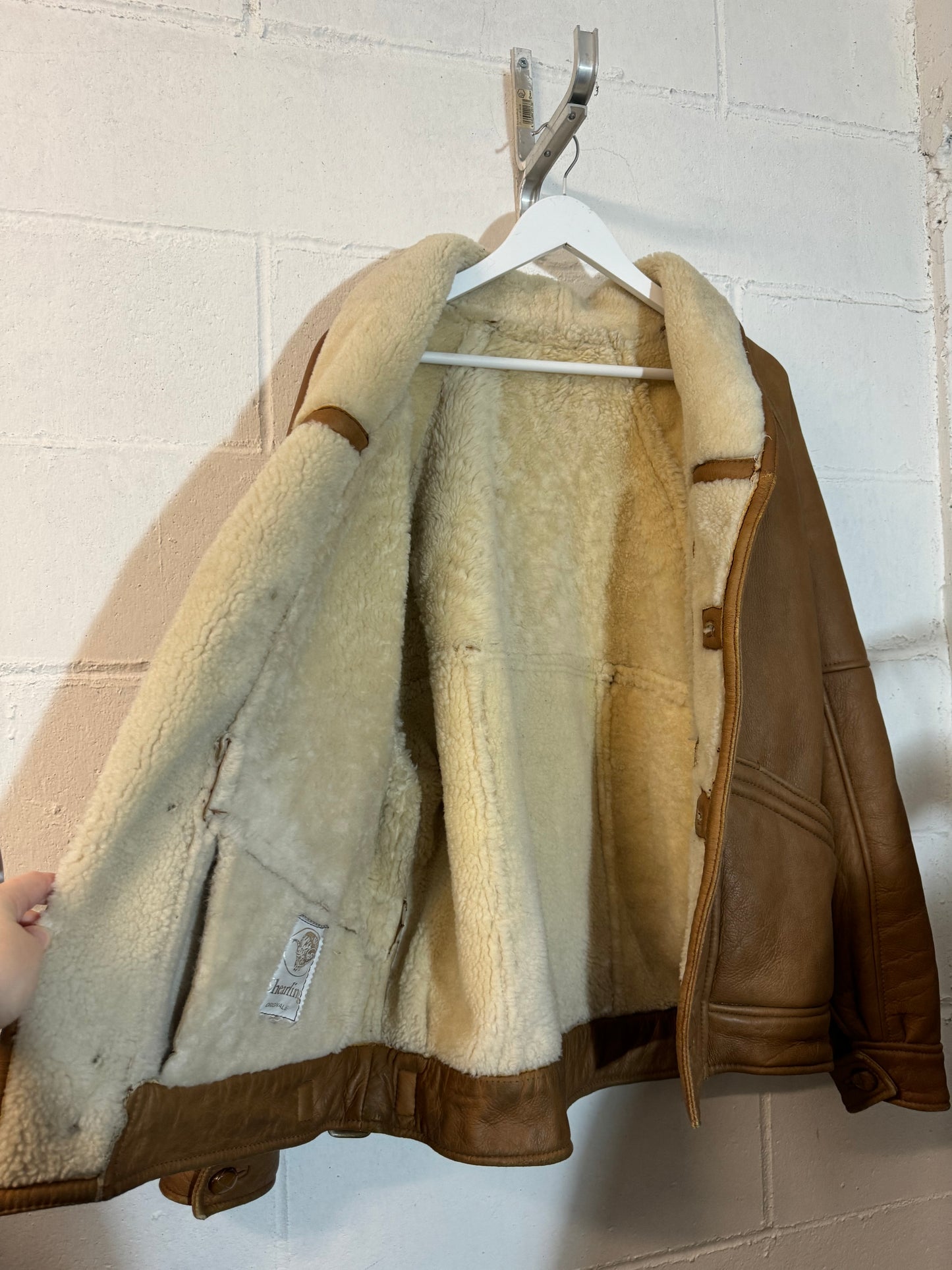 Bomber aviator Shearling caramello, taglia 52it uomo (L)