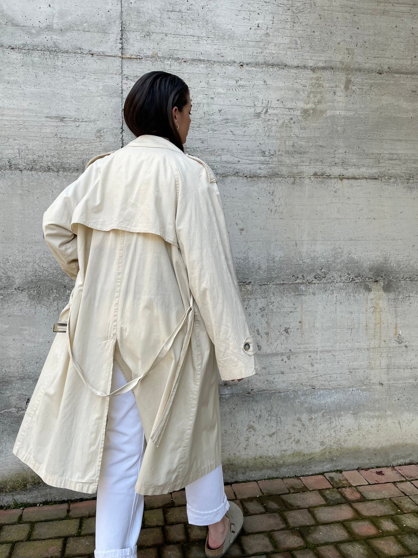 Trenchcoat crema in cotone Andrea Silardi