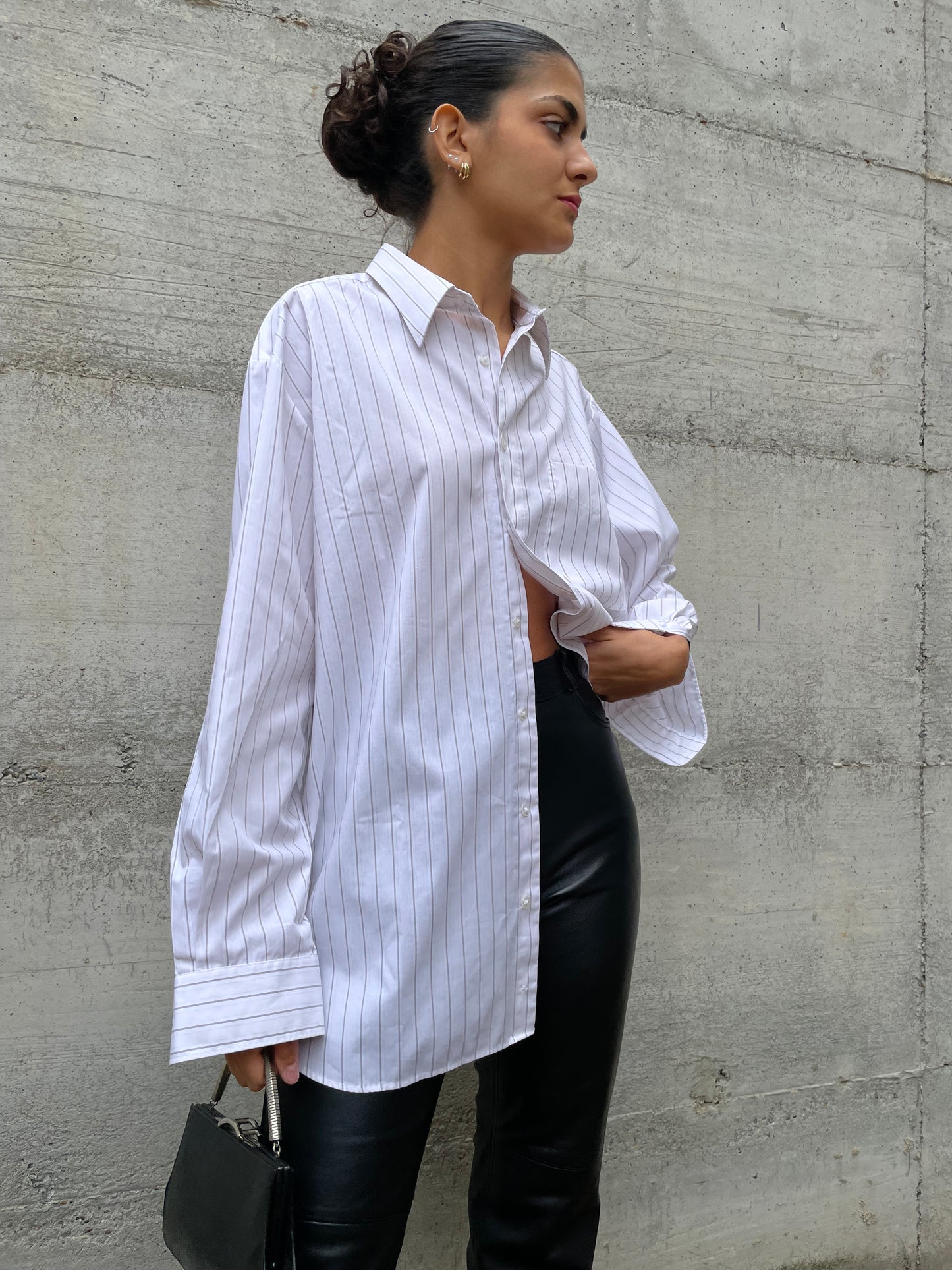 Camicia oversize striped 100% cotone