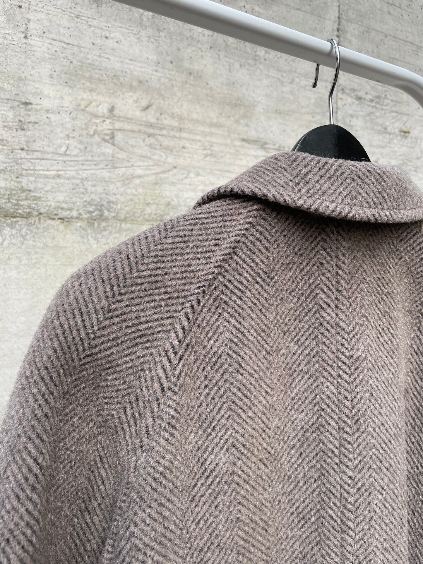 Cappotto monopetto sartoriale spigato in lana