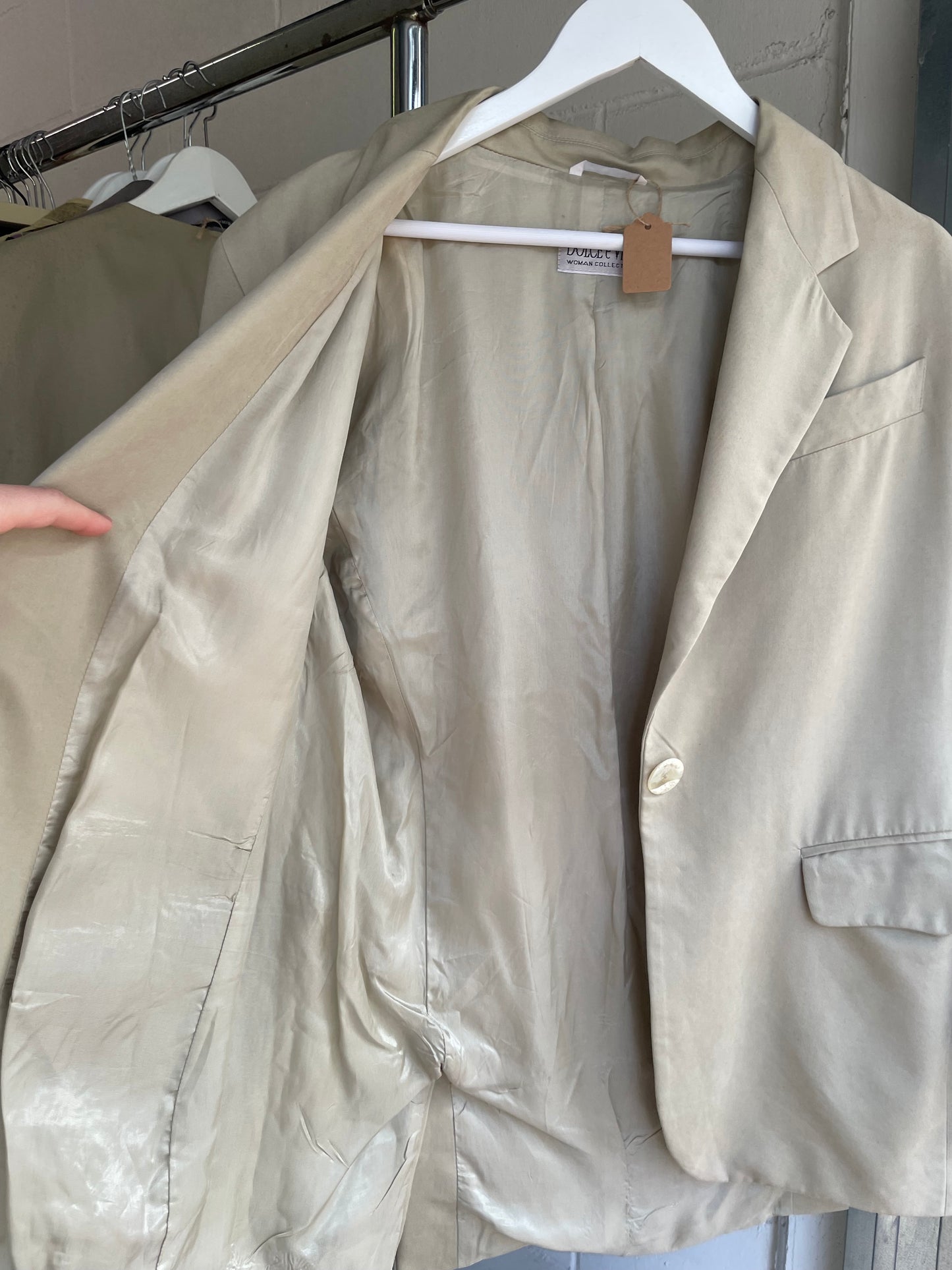 Blazer in seta cotta color sabbia - 42it