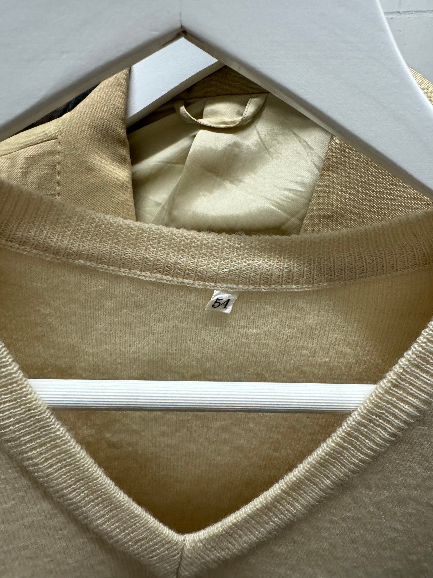 Gilet sartoriale crema in misto lana