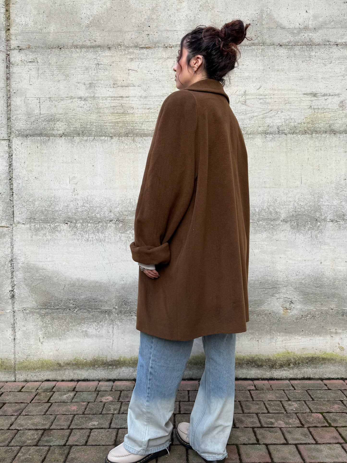 Cappotto sartoriale cioccolato in pura lana vergine superfine