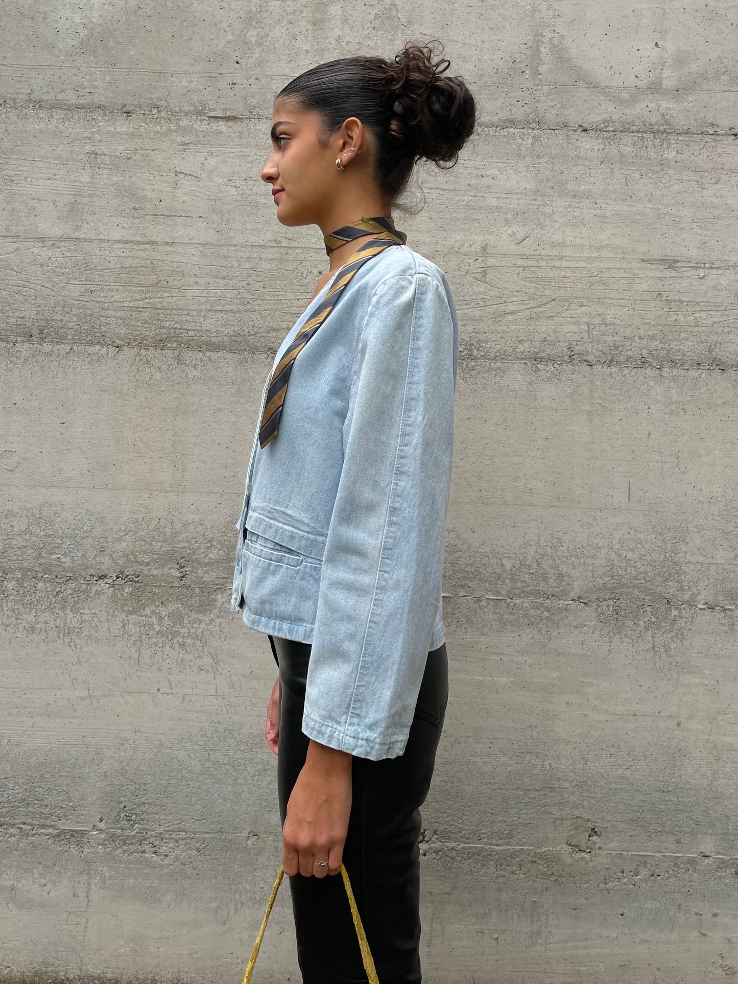 Giacchina denim cropped lavaggio chiaro 100% cotone - taglia M