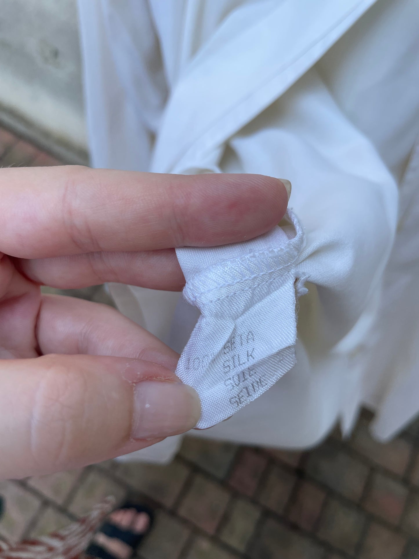 Blusa bianca 100% seta sartoriale, taglia 44it