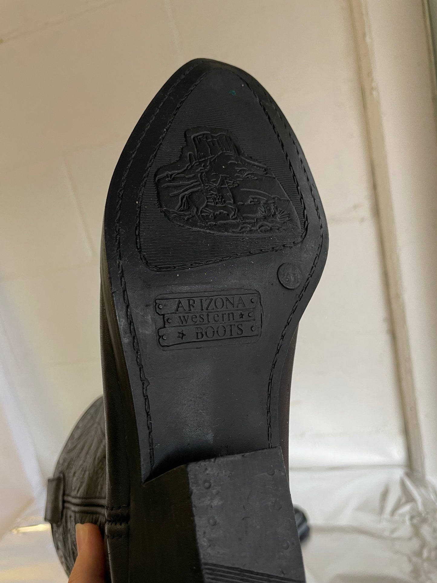 EU 37 - Original Arizona Western Boots, neri, vera pelle, pari a nuovo!