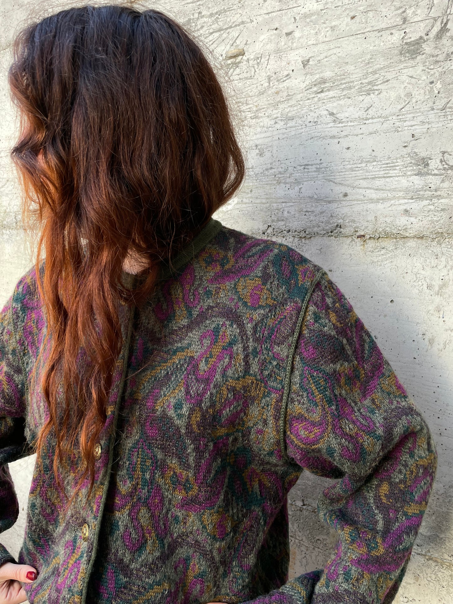 Cardigan Geiger in misto lana e mohair - taglia M/L