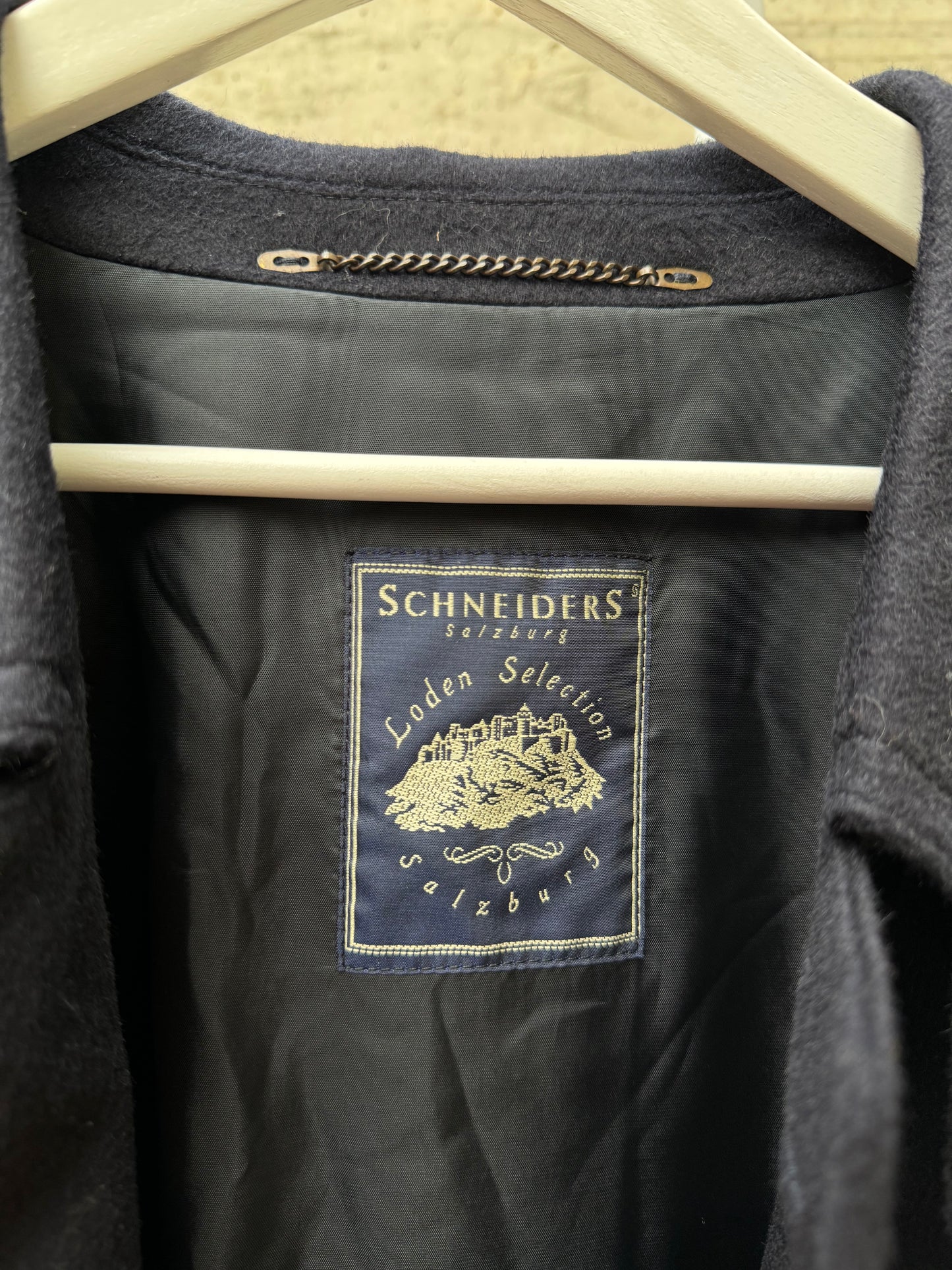 Classico cappotto Loden blu notte in misto lana vergine e alpaca