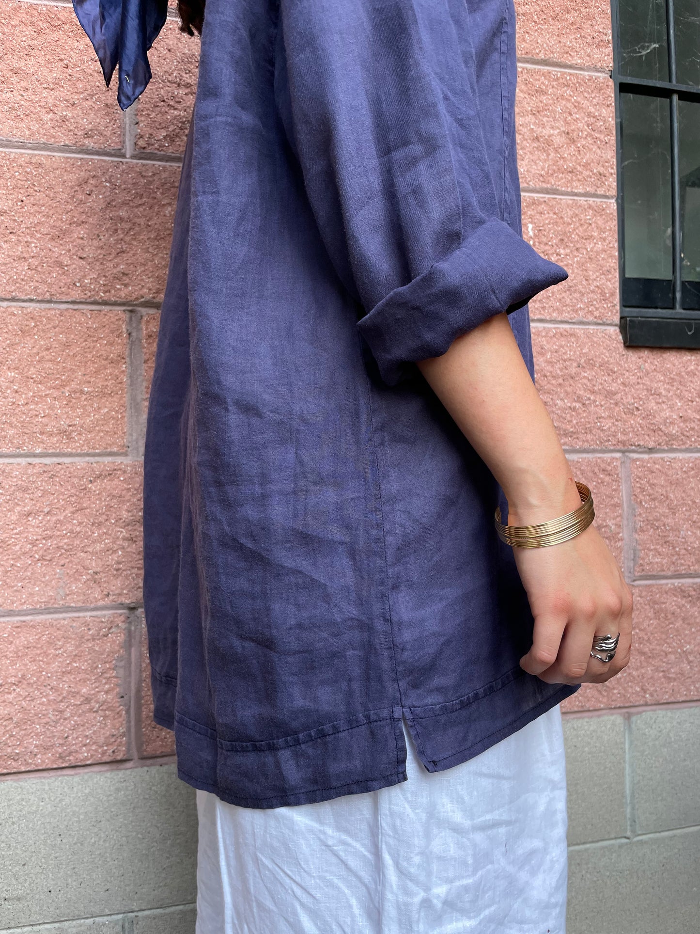 Camicia blu notte 100% bamboo - taglia M