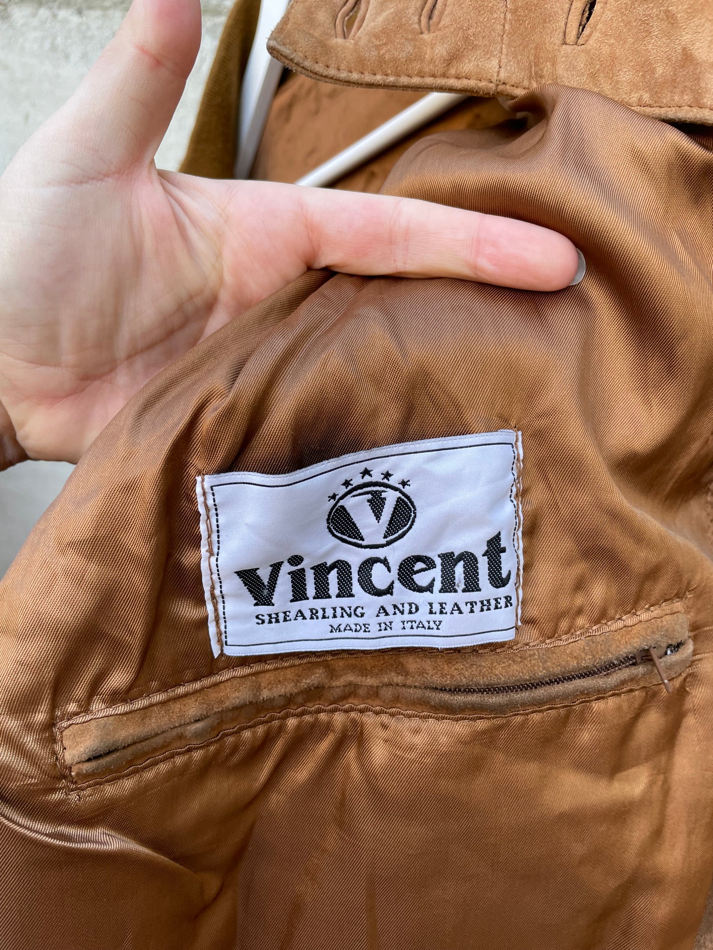 Bomber suede oversize color cognac