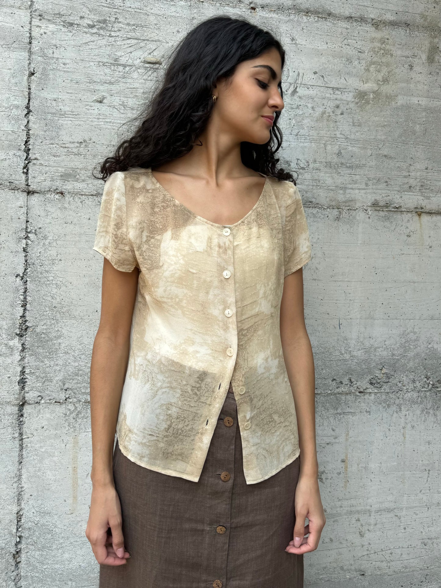 Camicetta sartoriale in crepe di viscosa - *completo