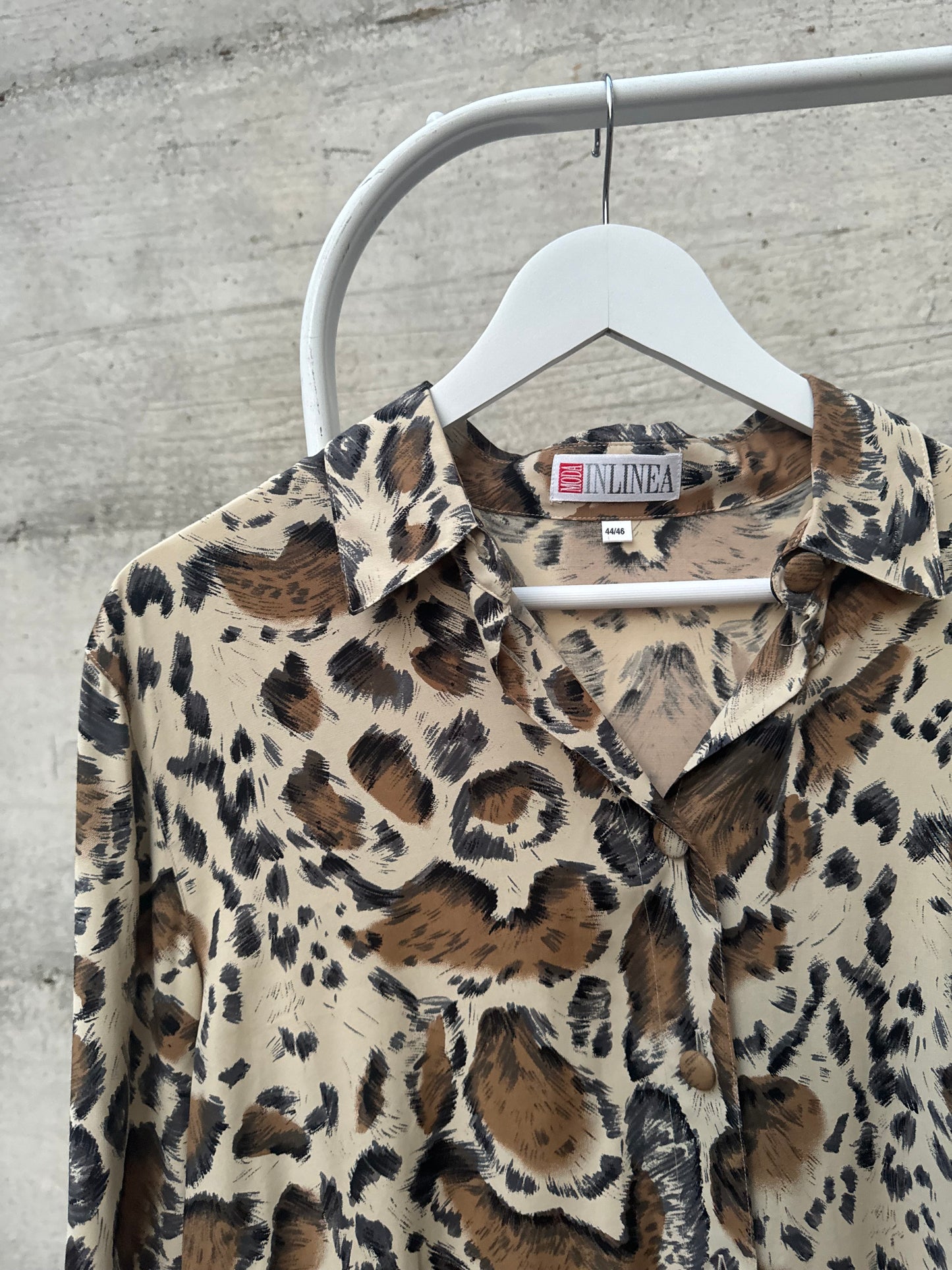 Camicia sartoriale in seta animalier