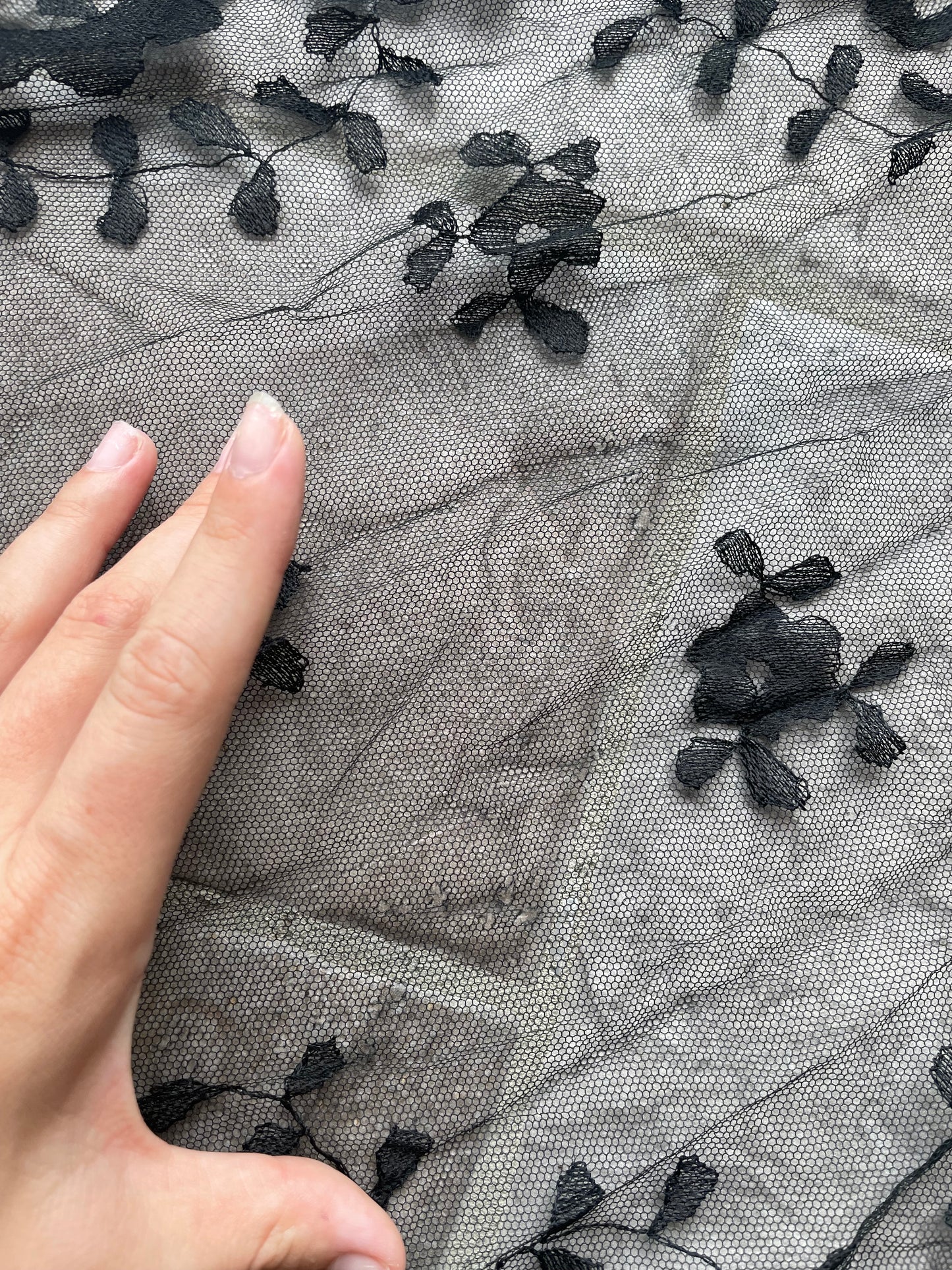 Foulard scialle vintage in pizzo nero