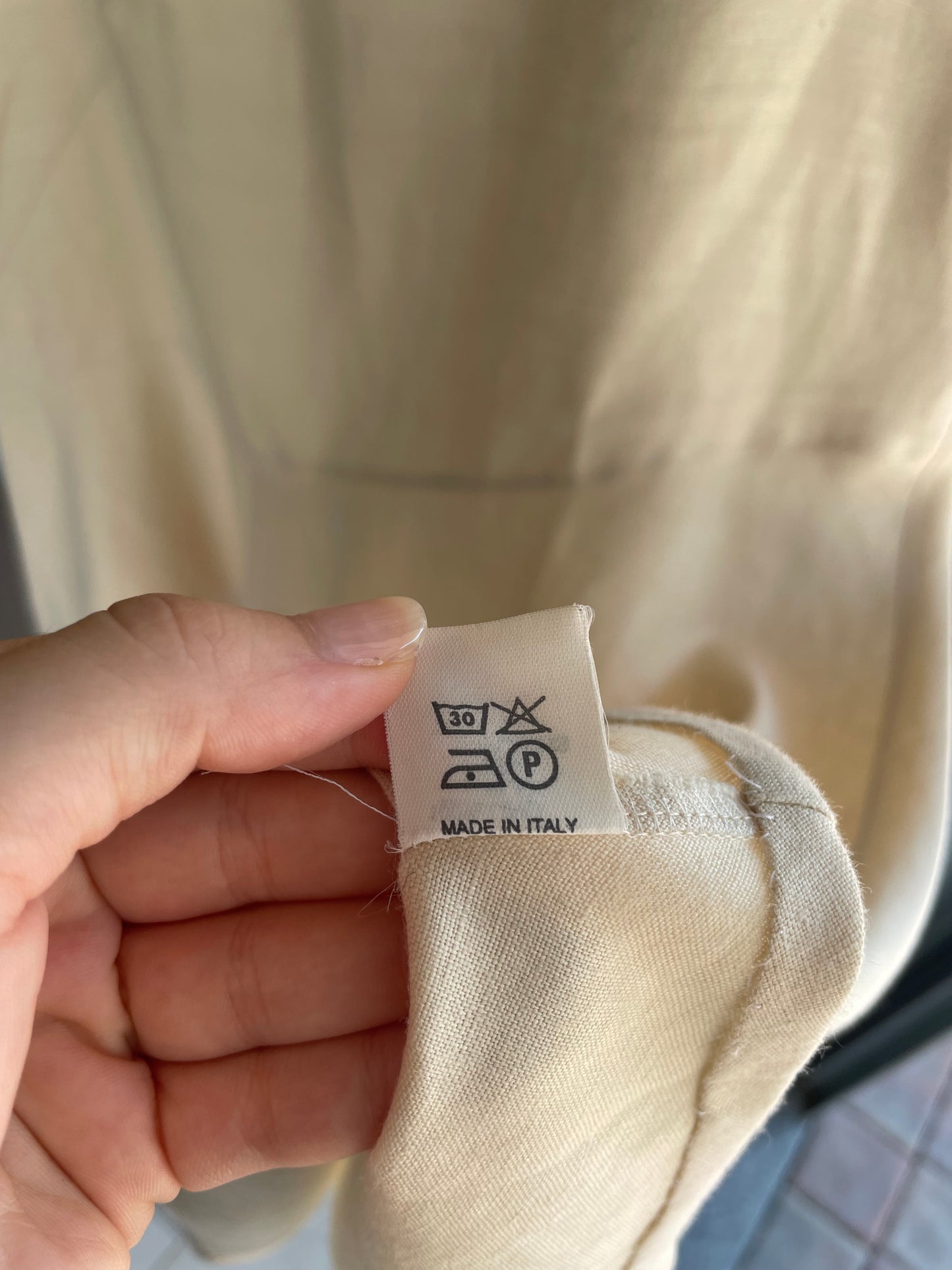 Gonna Y2K midi burro 100% lino, sartoriale Made in Italy, taglia 40it