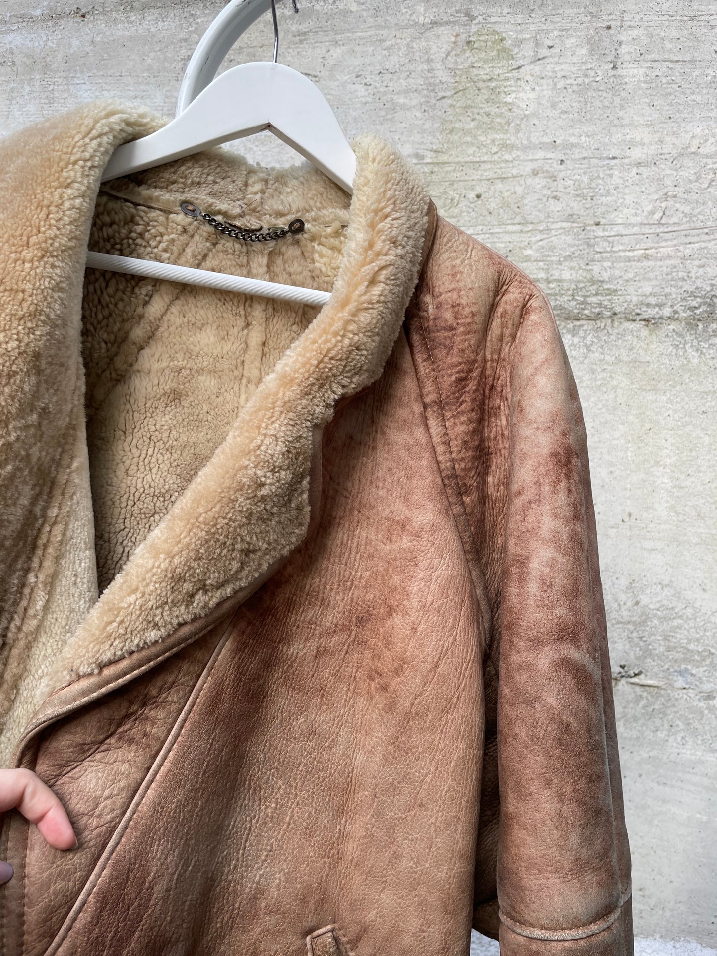 Montone donna originale Shearling 80s in nappa sfumata
