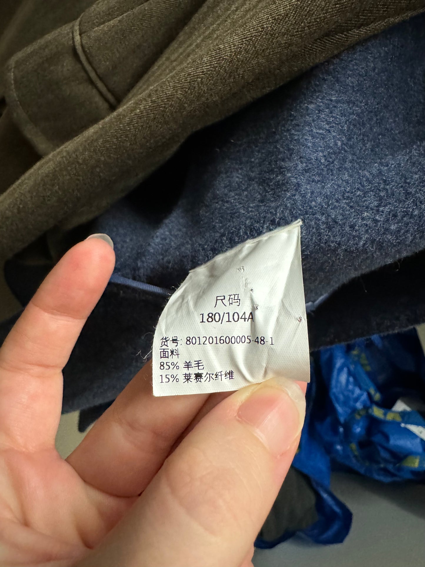 Cappottino Intrend blu mezza stagione, 85% lana 15% lyocell