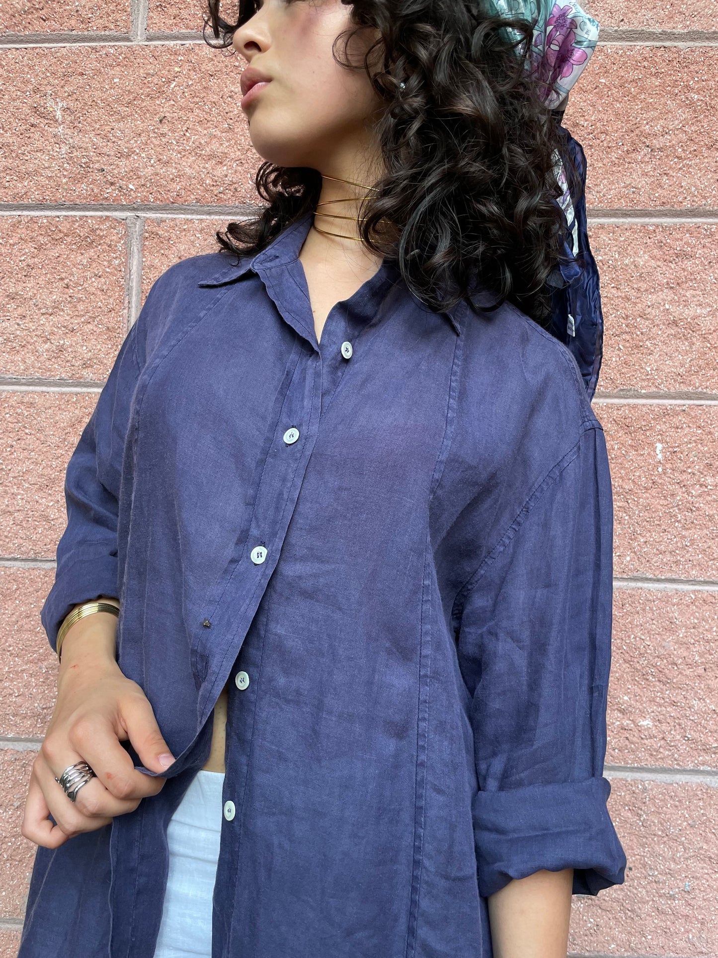 Camicia blu notte 100% bamboo - taglia M