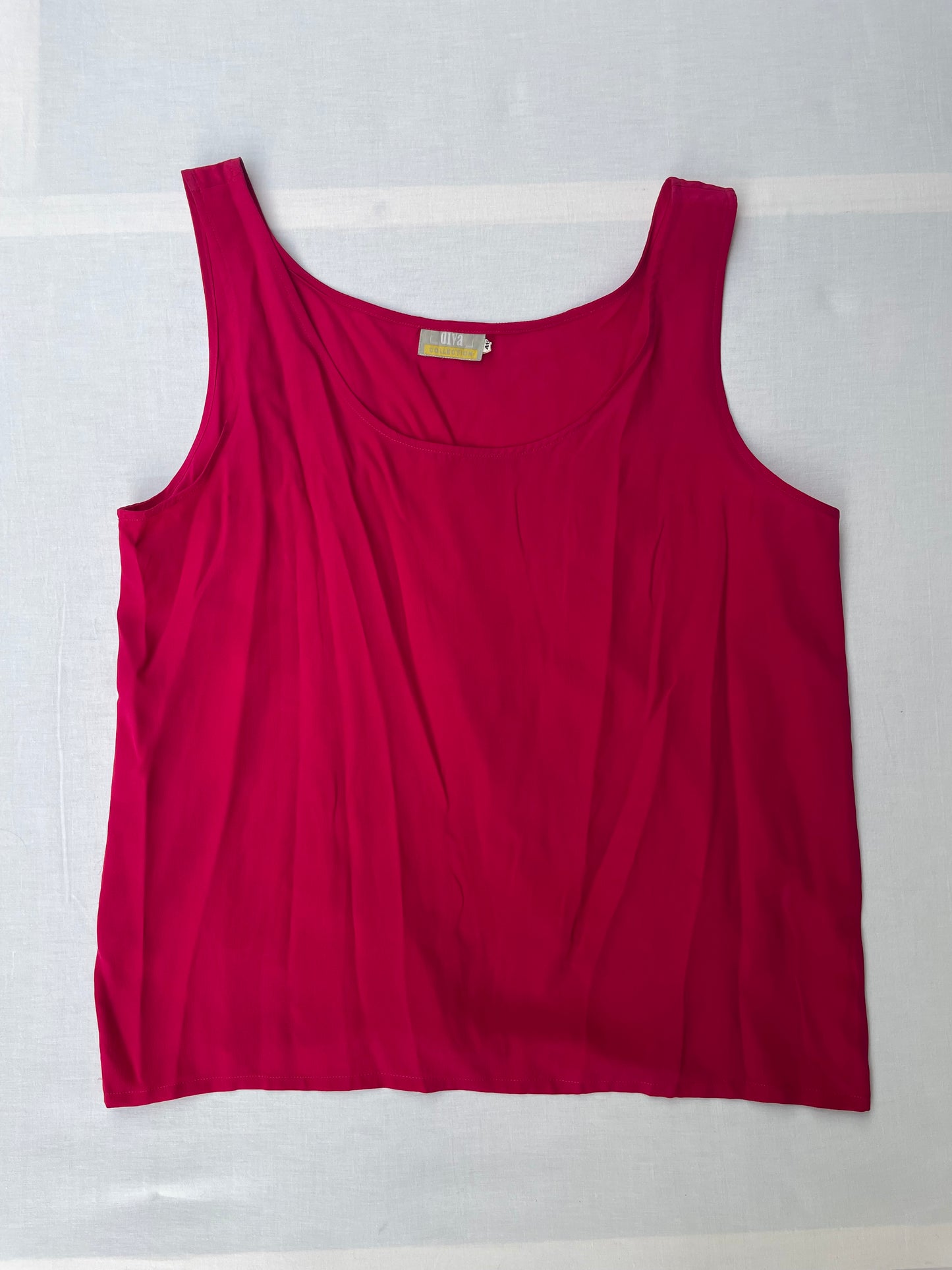 Top sartoriale in pura seta fucsia - taglia M