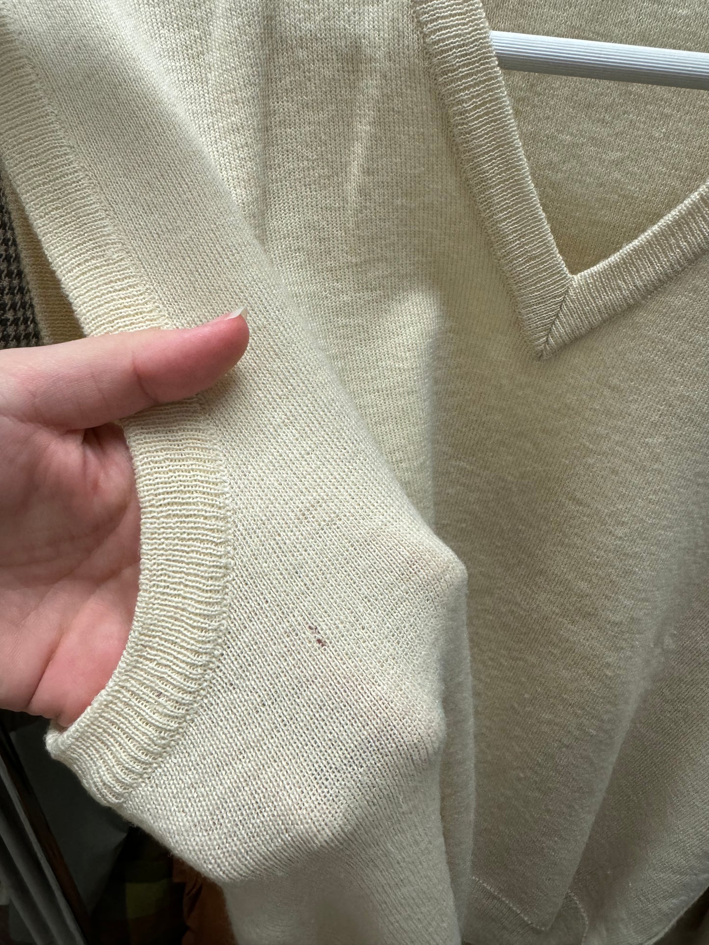 Gilet sartoriale crema in misto lana