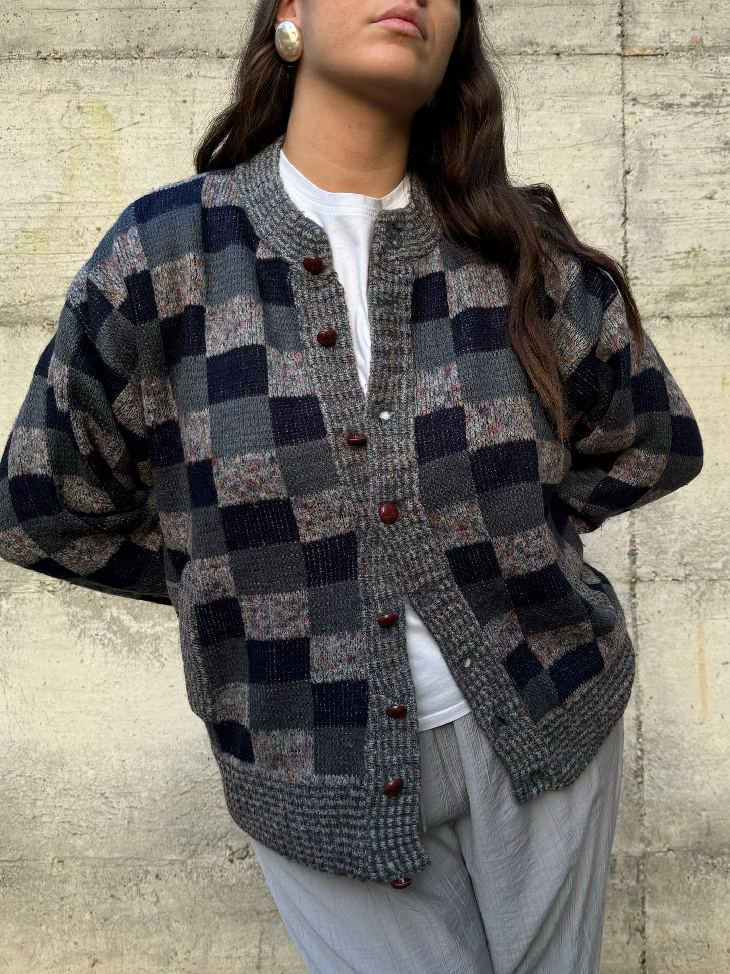 Cardigan girocollo sartoriale in lana