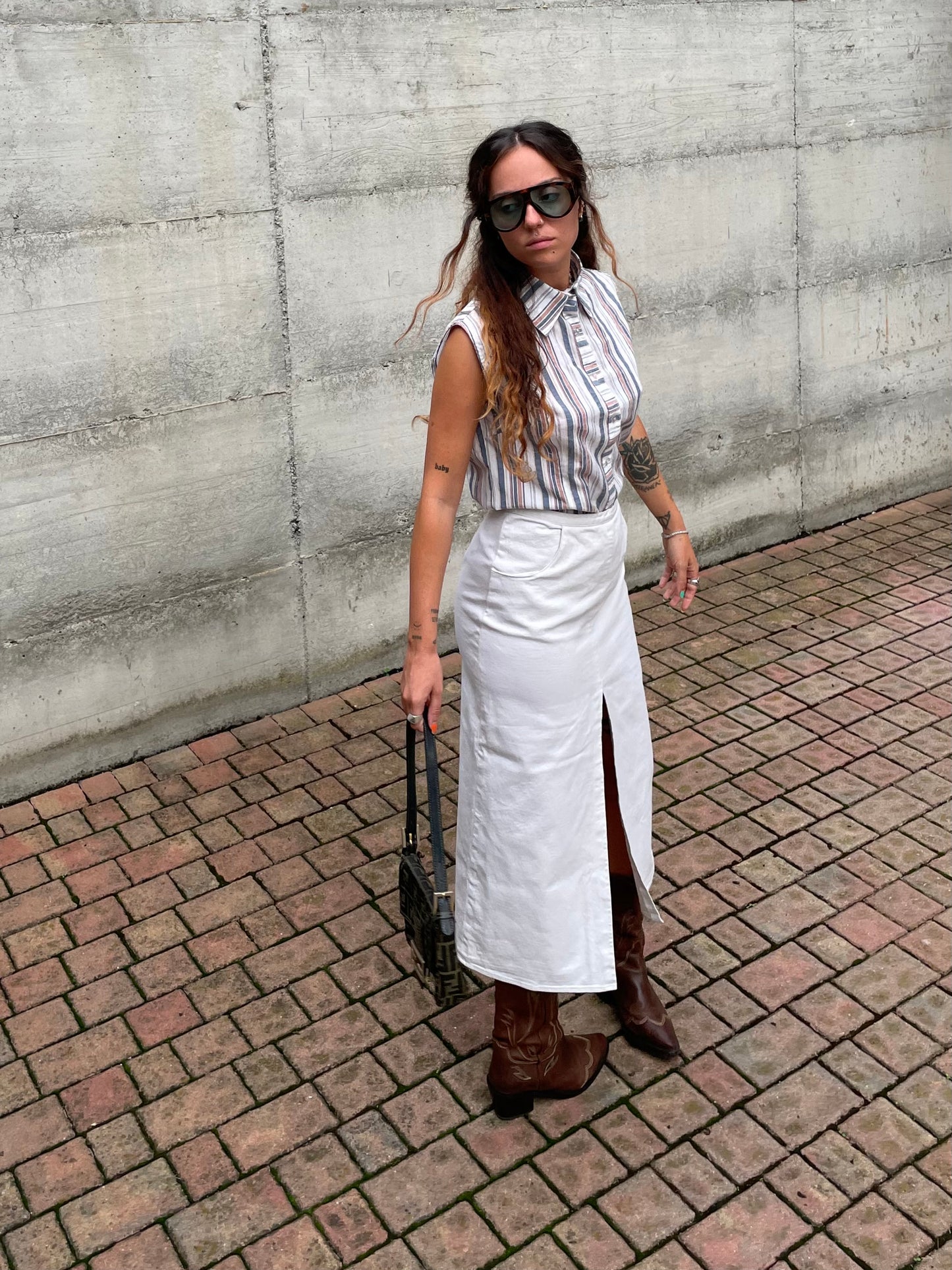 Top polo stripes in cotone - taglia M