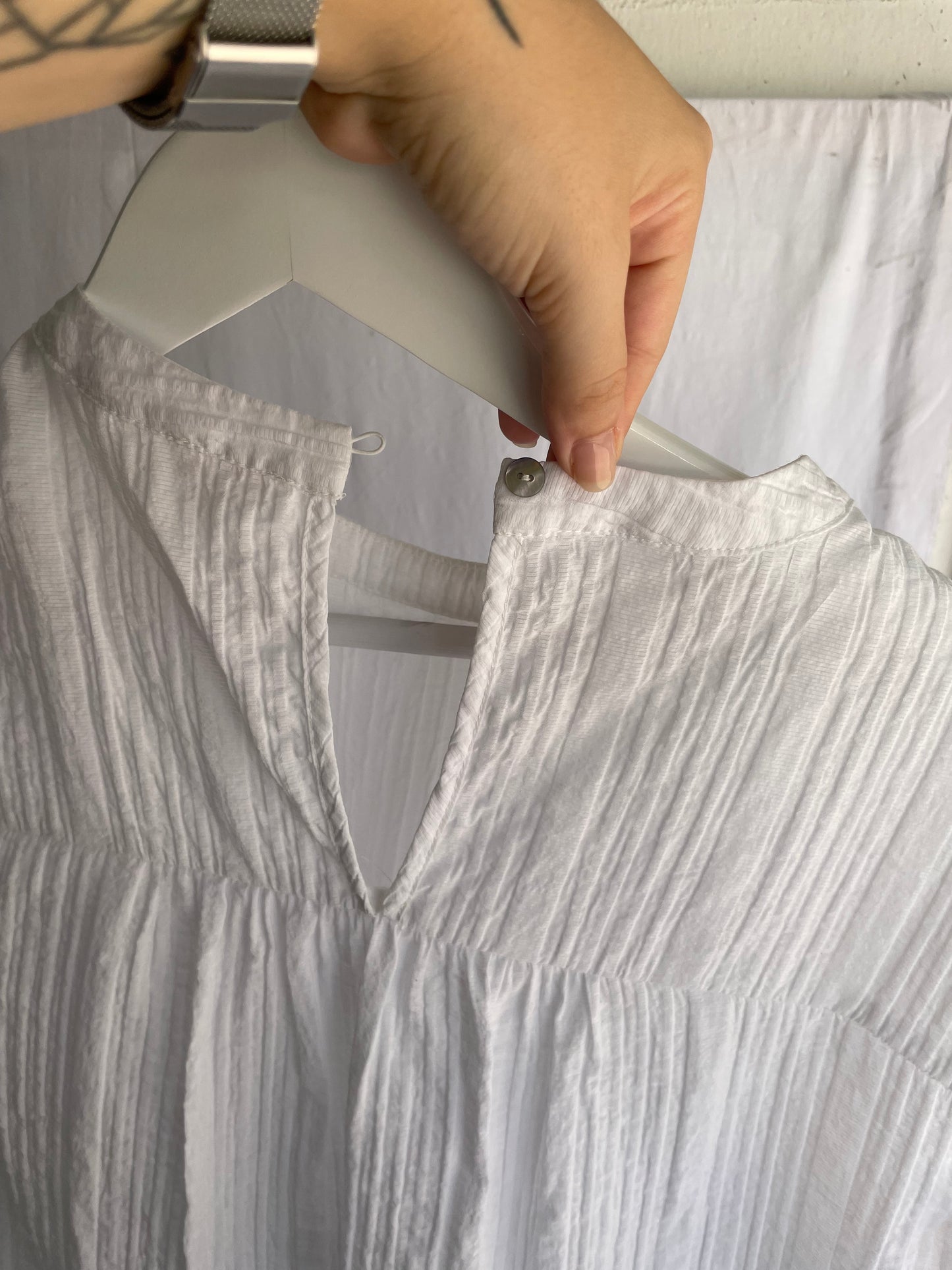 Blusa ampia in viscosa crespata bianca - taglia 46it