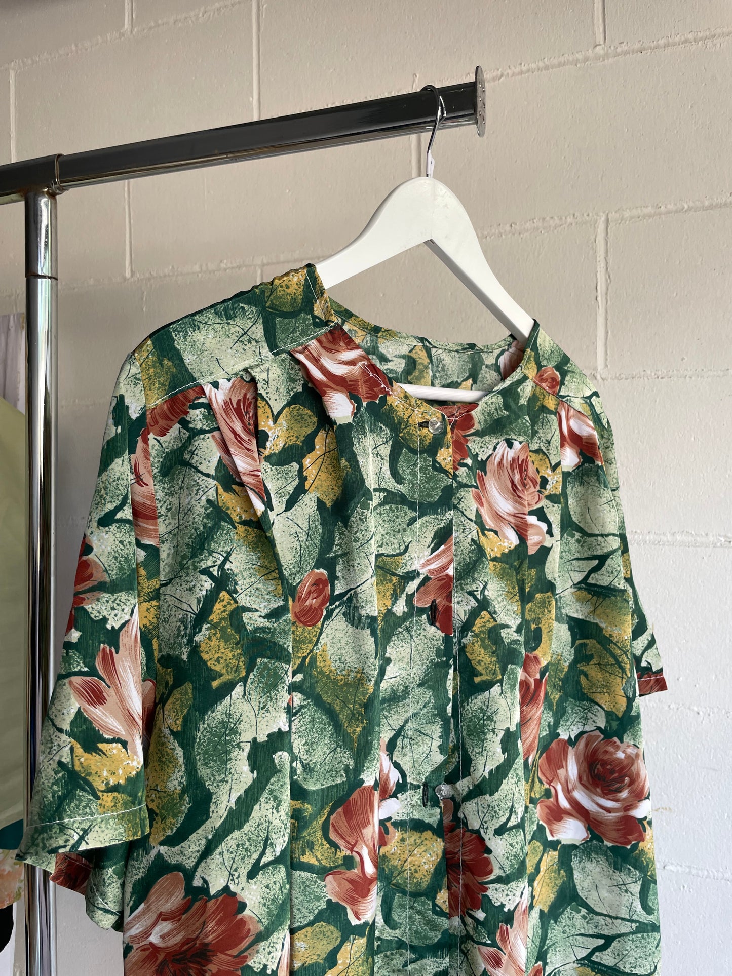 Camicia sartoriale 100% seta fantasia floreale - taglia XL